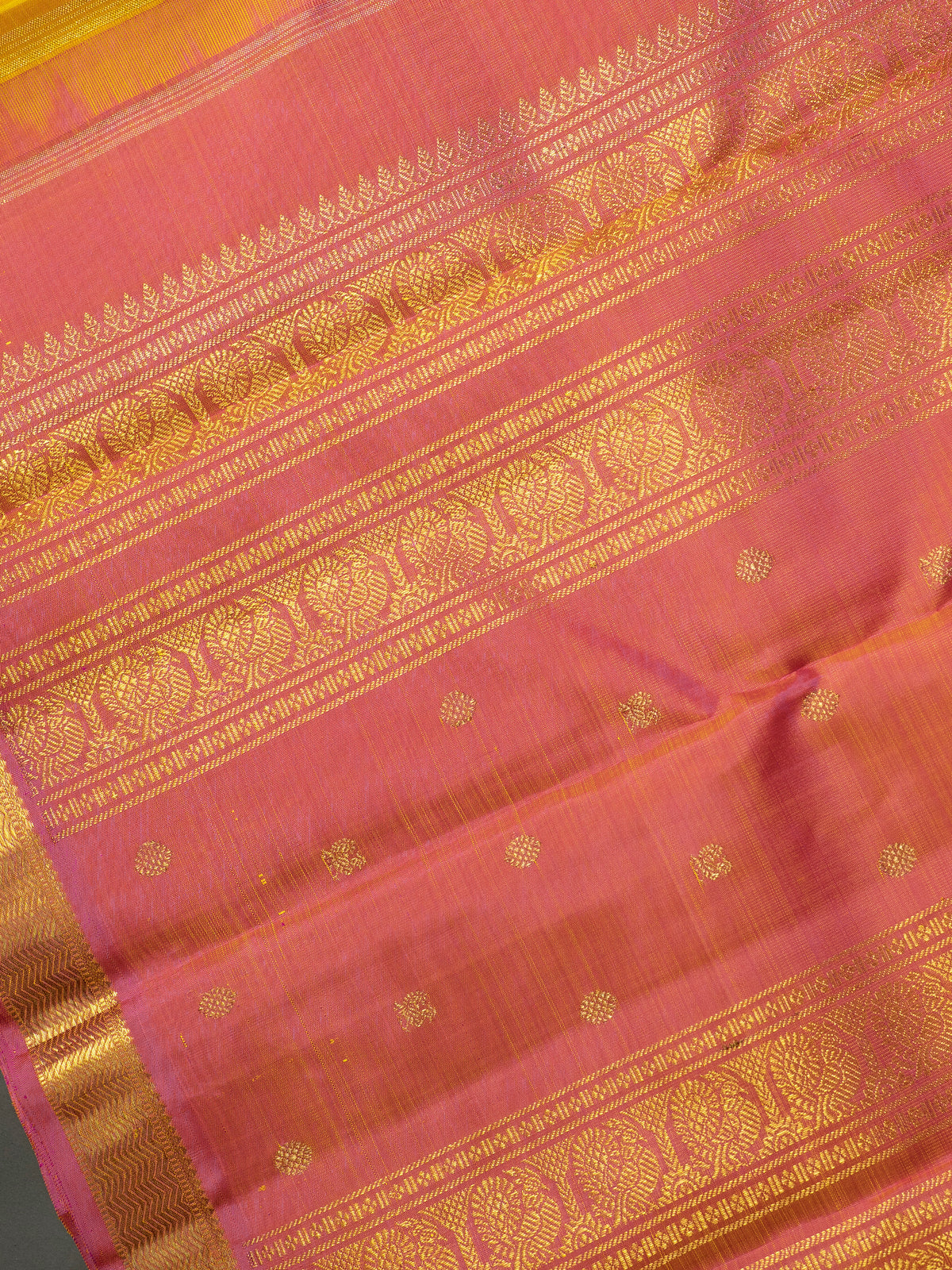 Yellow thread colored butta small border/ Kanjipuram Silk Saree CLSA11914