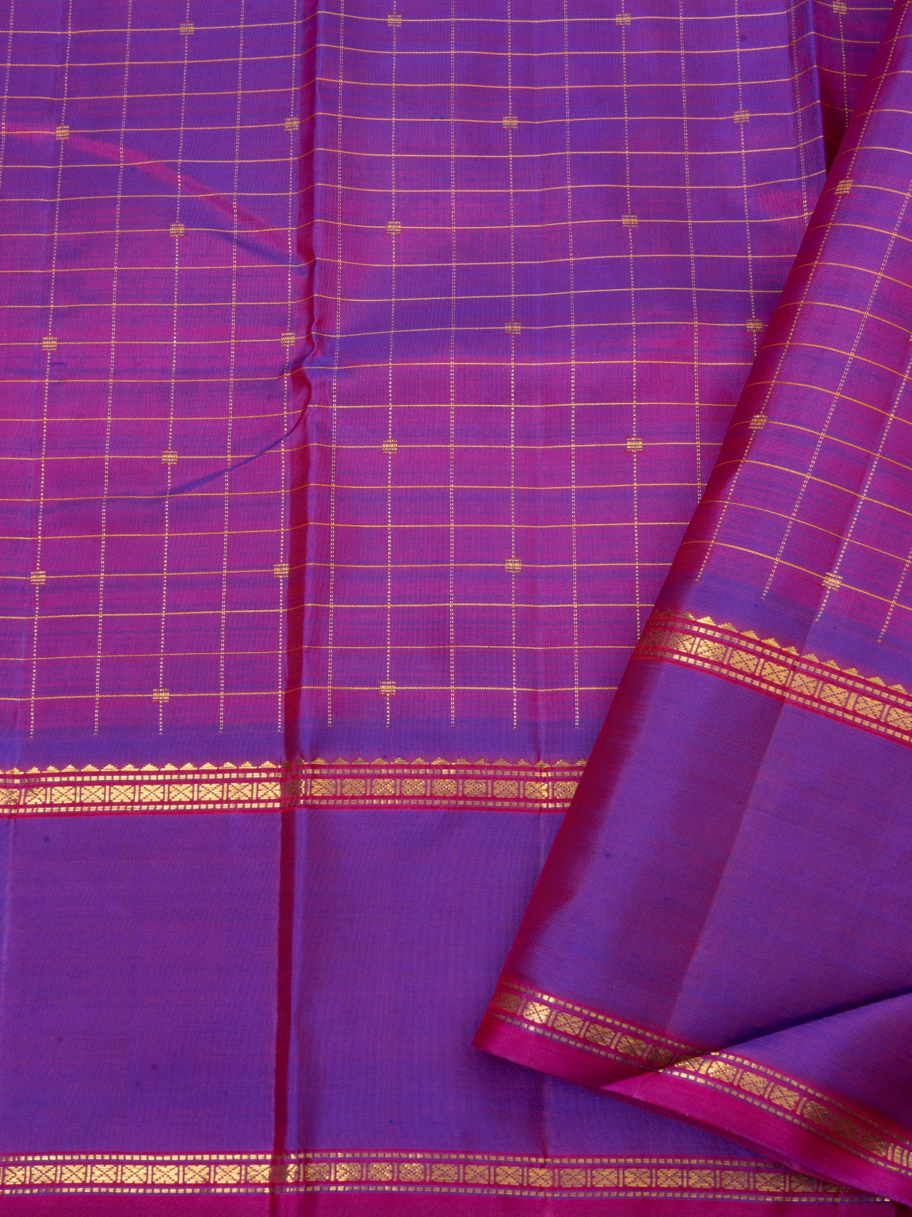 Orangish red and purple /Arani silk CLSA3482