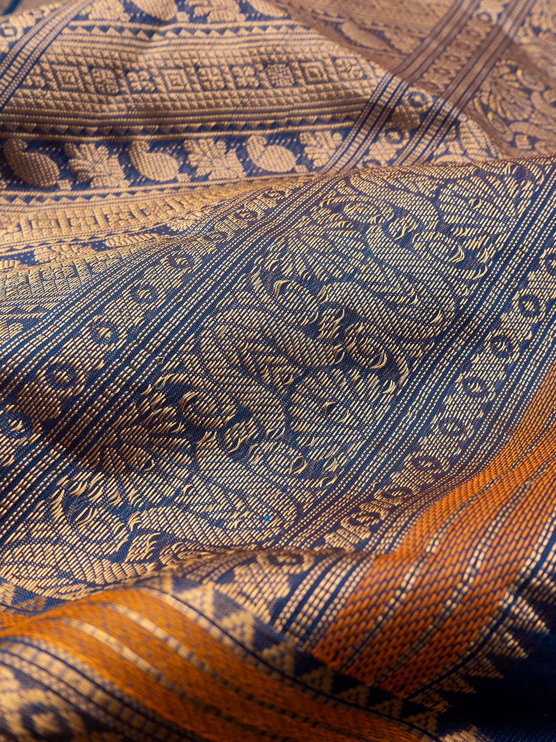 Blue corner butta/ Silk Cotton Saree CLSA7253