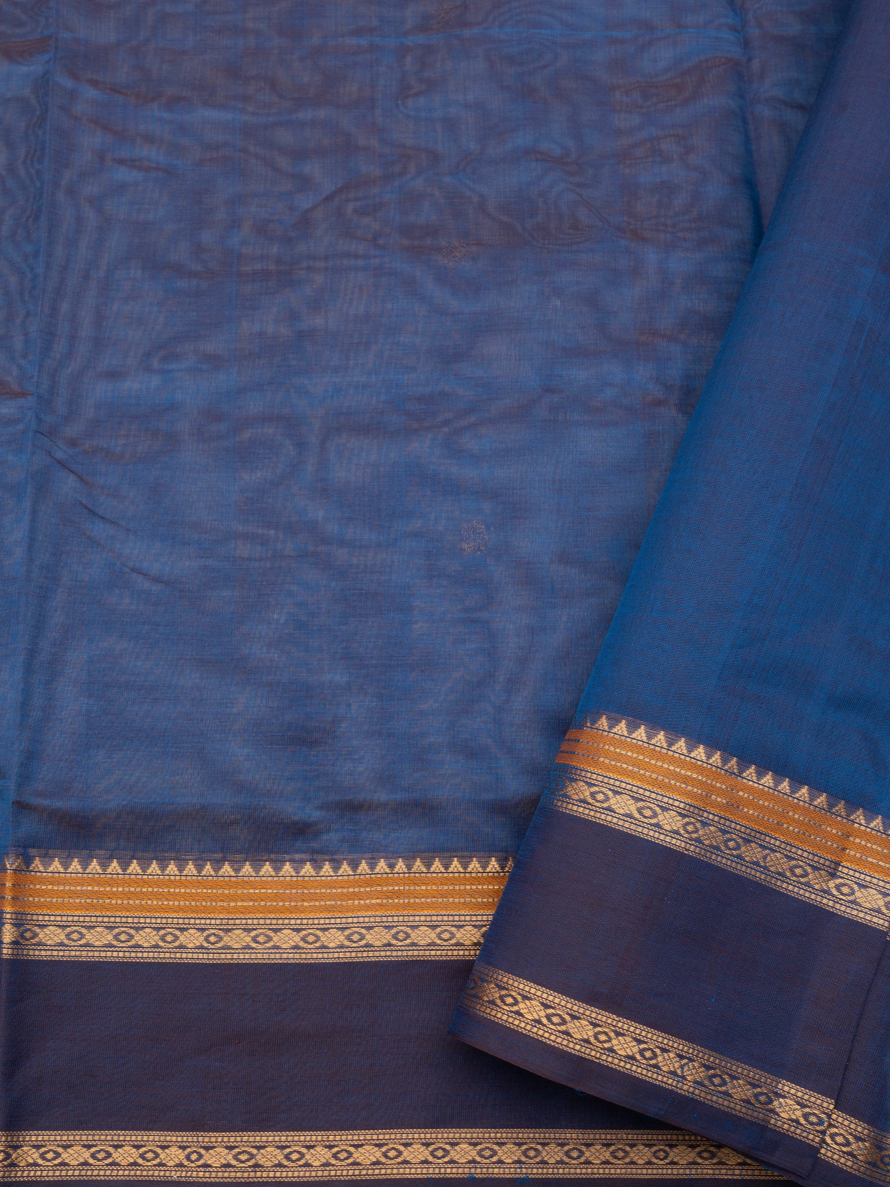 Blue corner butta/ Silk Cotton Saree CLSA7253
