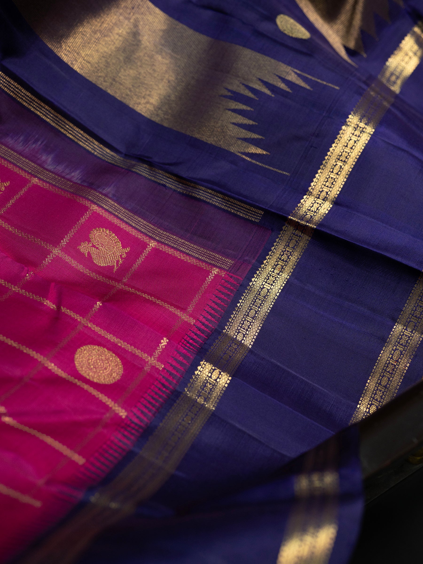 Vintage Kattam Butta korvai Kanjipuram Silk Saree CLSA7210
