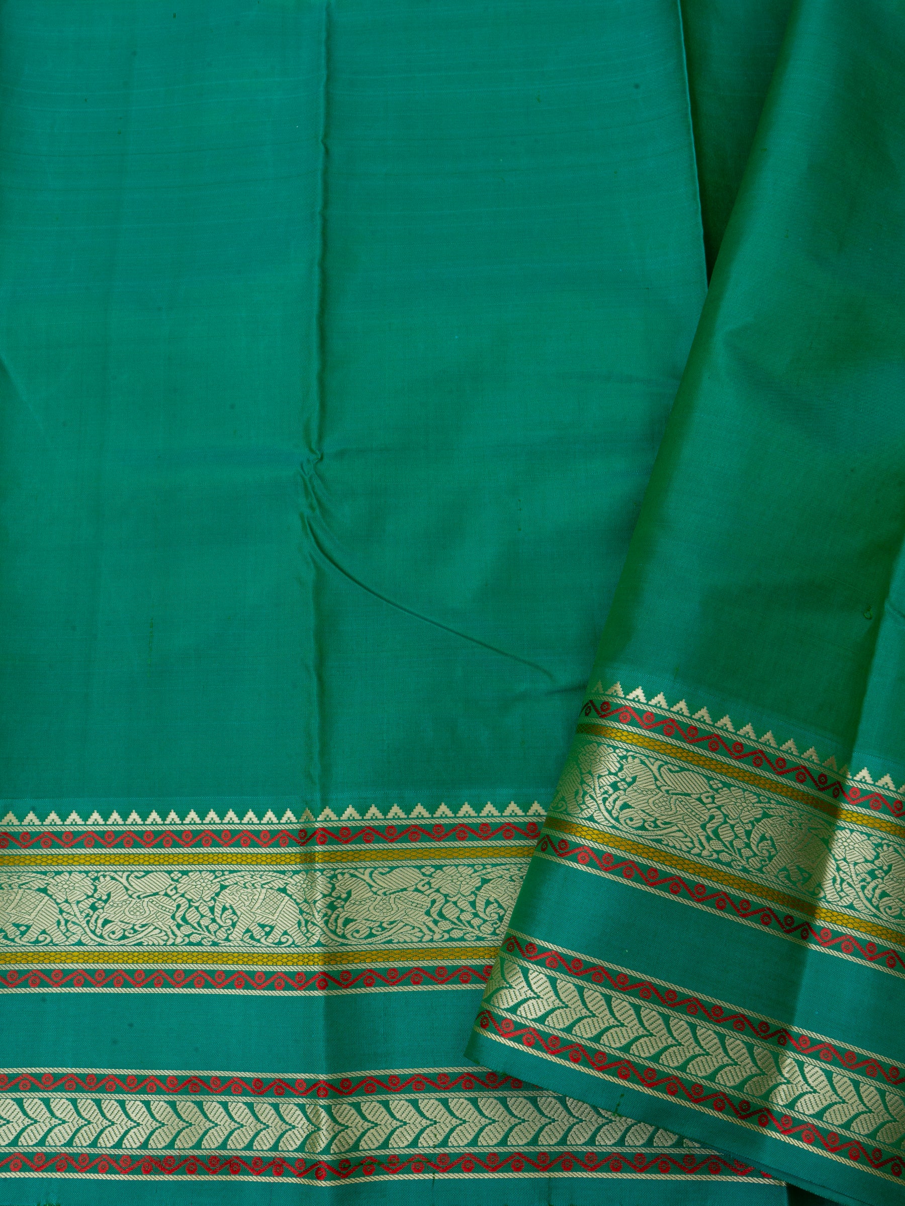 Lemon yellow and sea green kattam / special edition kanjipuram silk CLSA2715