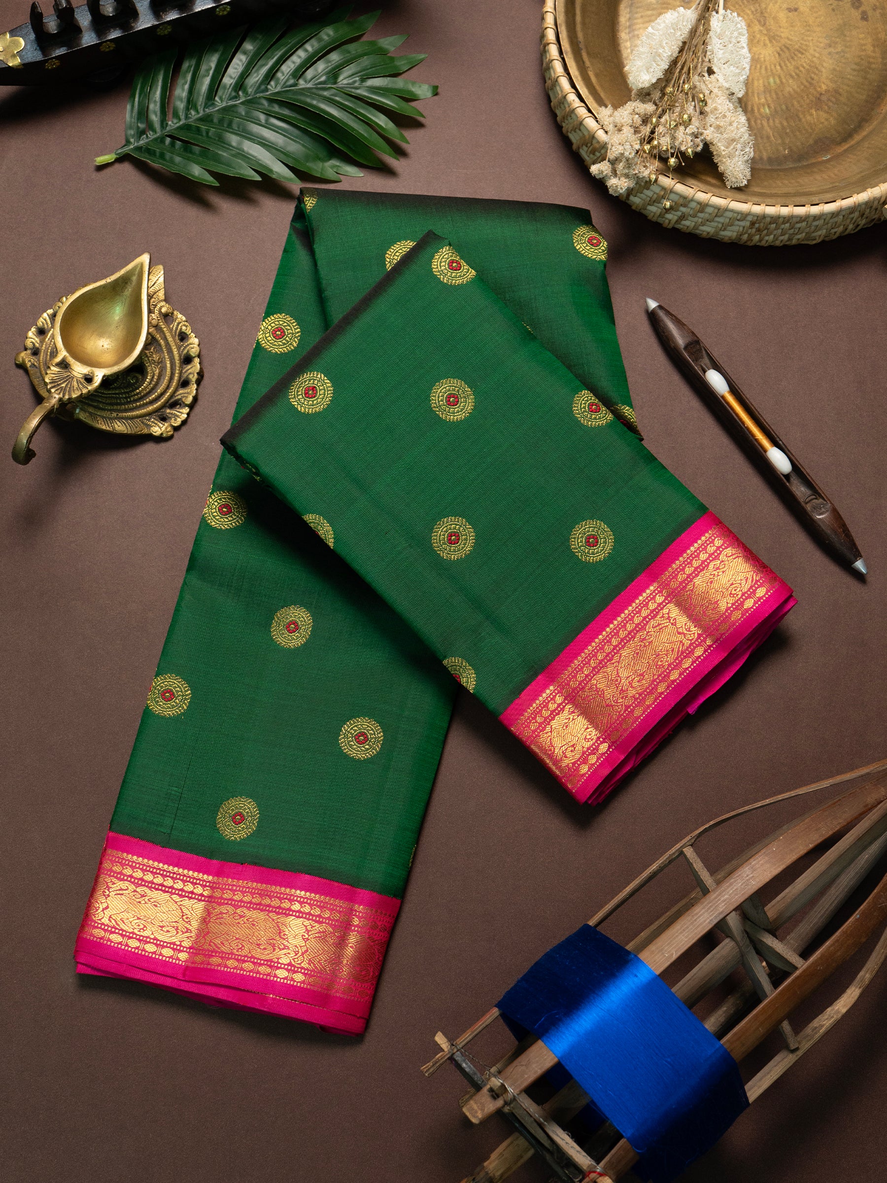 Double tone meenakari Korvai / pure Kanjipuram Saree CLSA9476