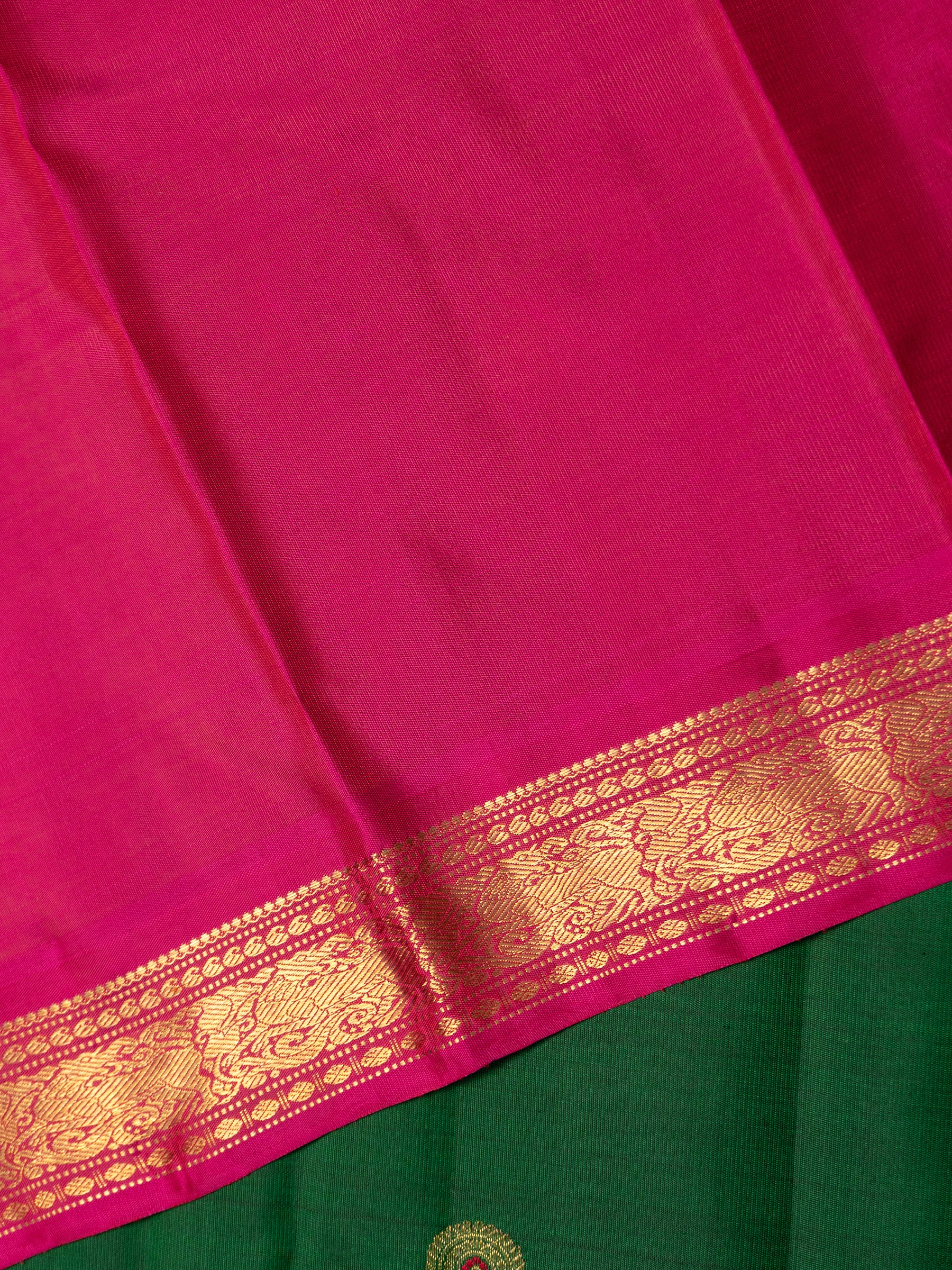 Double tone meenakari Korvai / pure Kanjipuram Saree CLSA9476