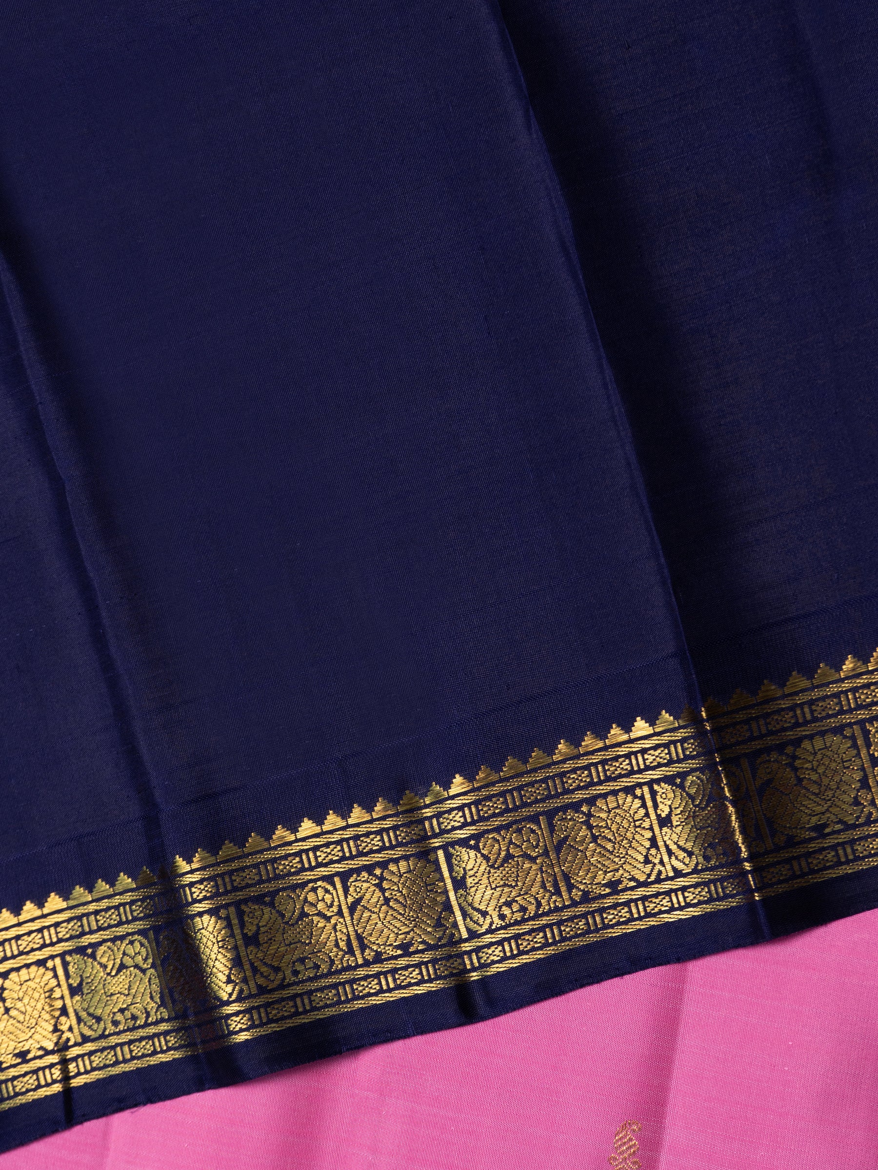 Rose milk pink Kai korvai / pure Kanjipuram Saree CLSA9648