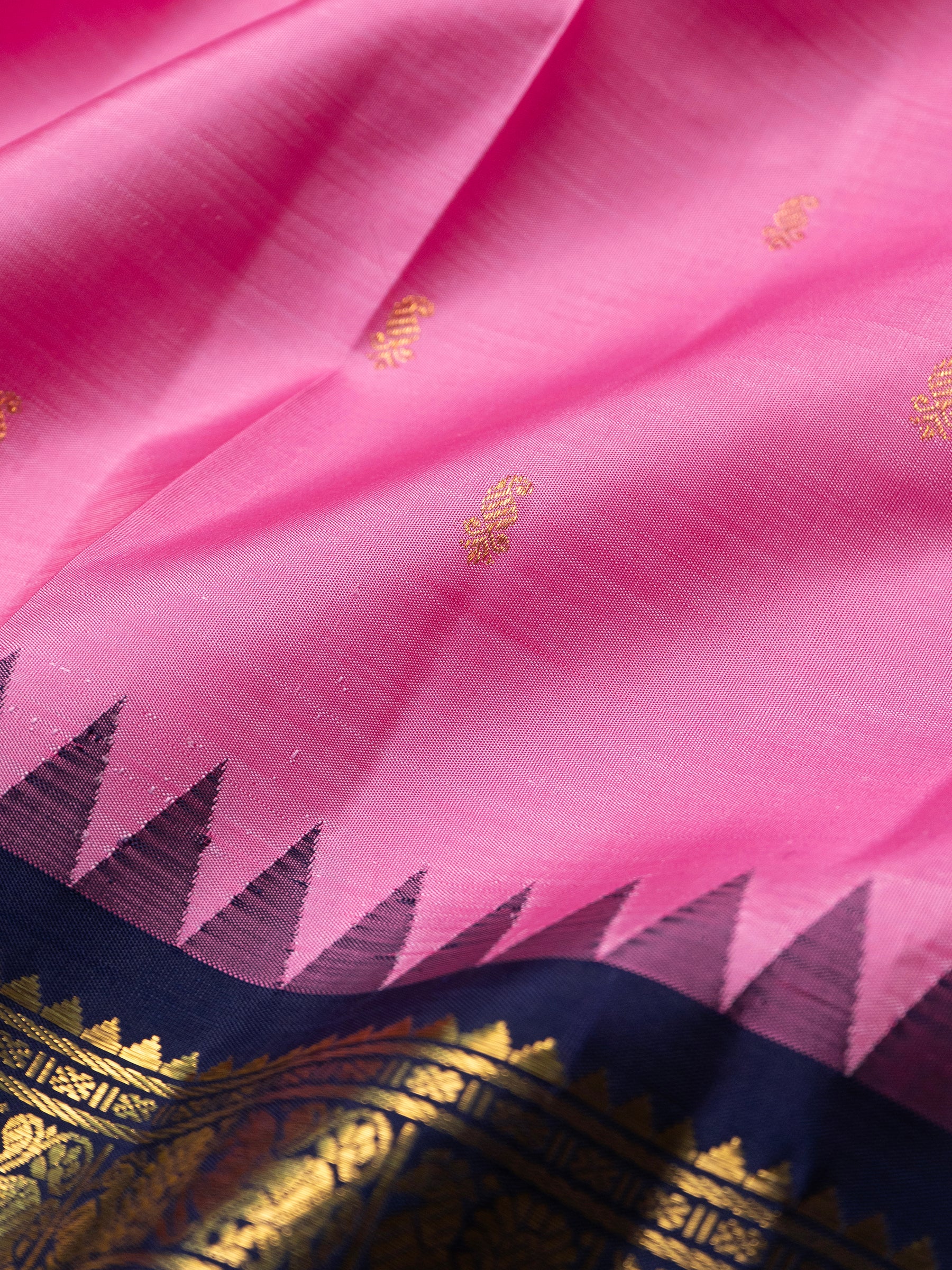 Rose milk pink Kai korvai / pure Kanjipuram Saree CLSA9648