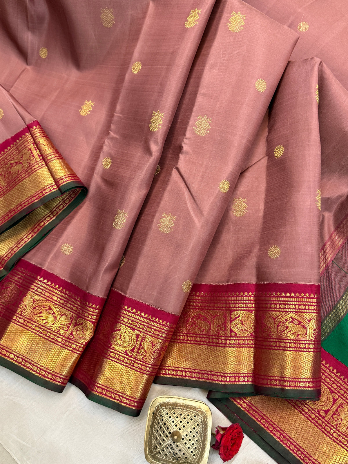 double Palla Korvai/ Kanjipuram Silk Saree CLSA 8885