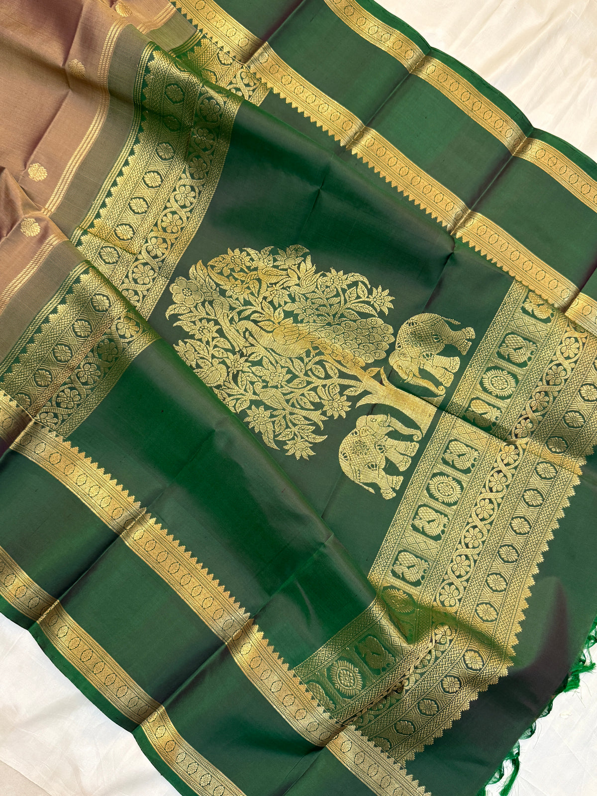 festivel edit _special edition_Light Fawn Brown Rettapet/ silk saree clsa 12401