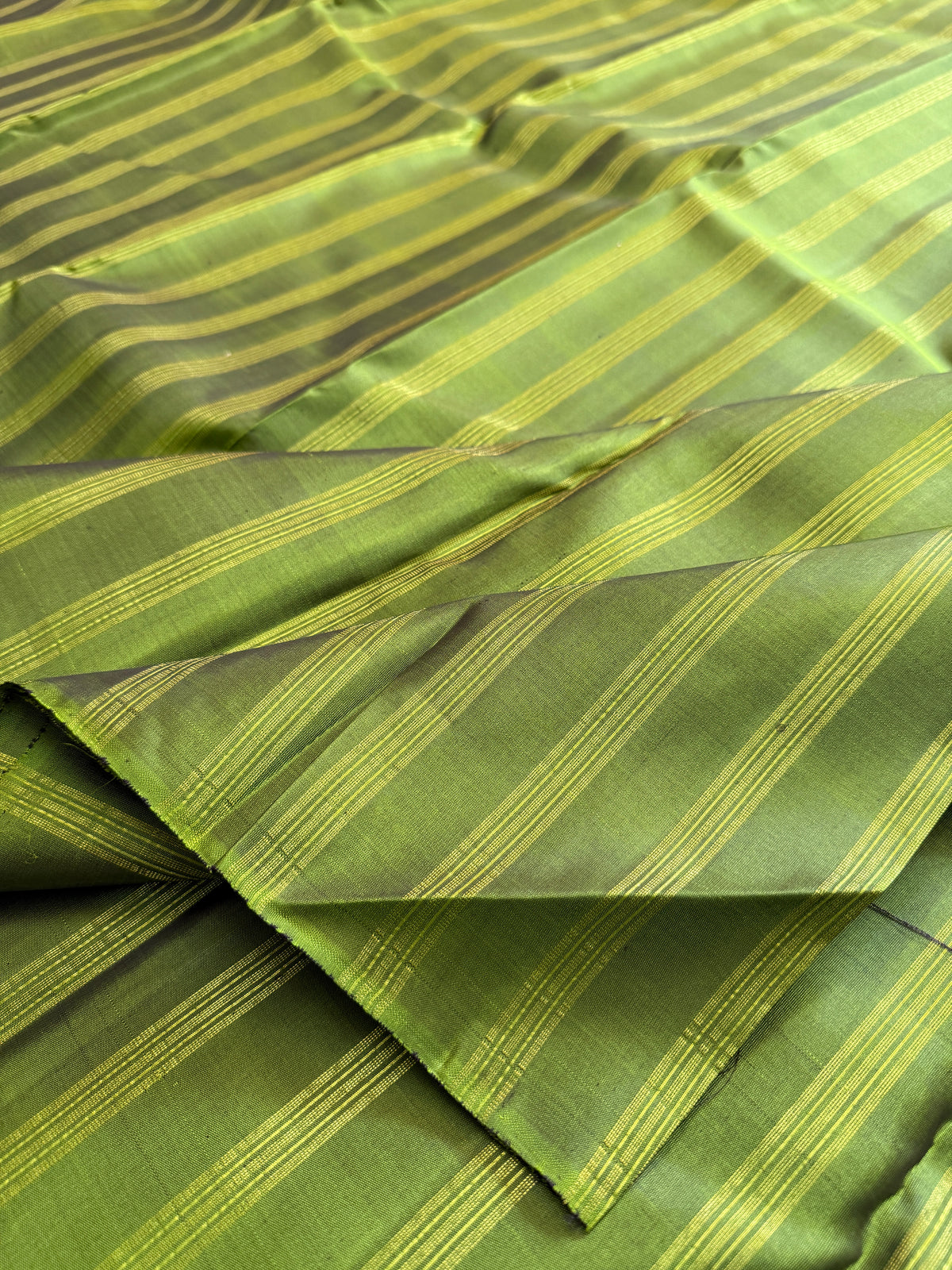 Green zari stripes / Kanjipuram Silk blouse fabric  CLSA6459 (per metre)