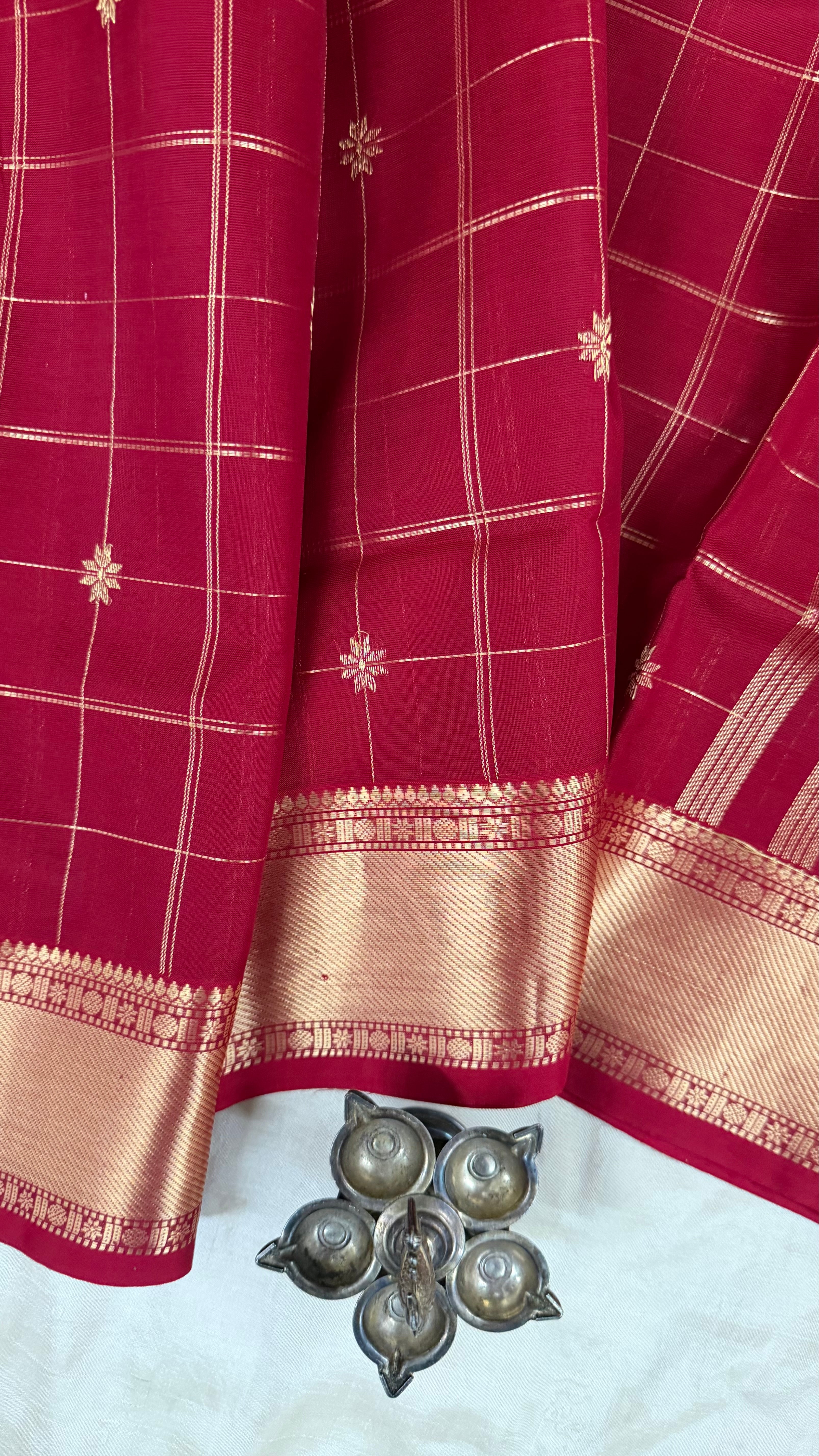 Red Kattam star Butta   / Premium Silk Cotton CLSA5166