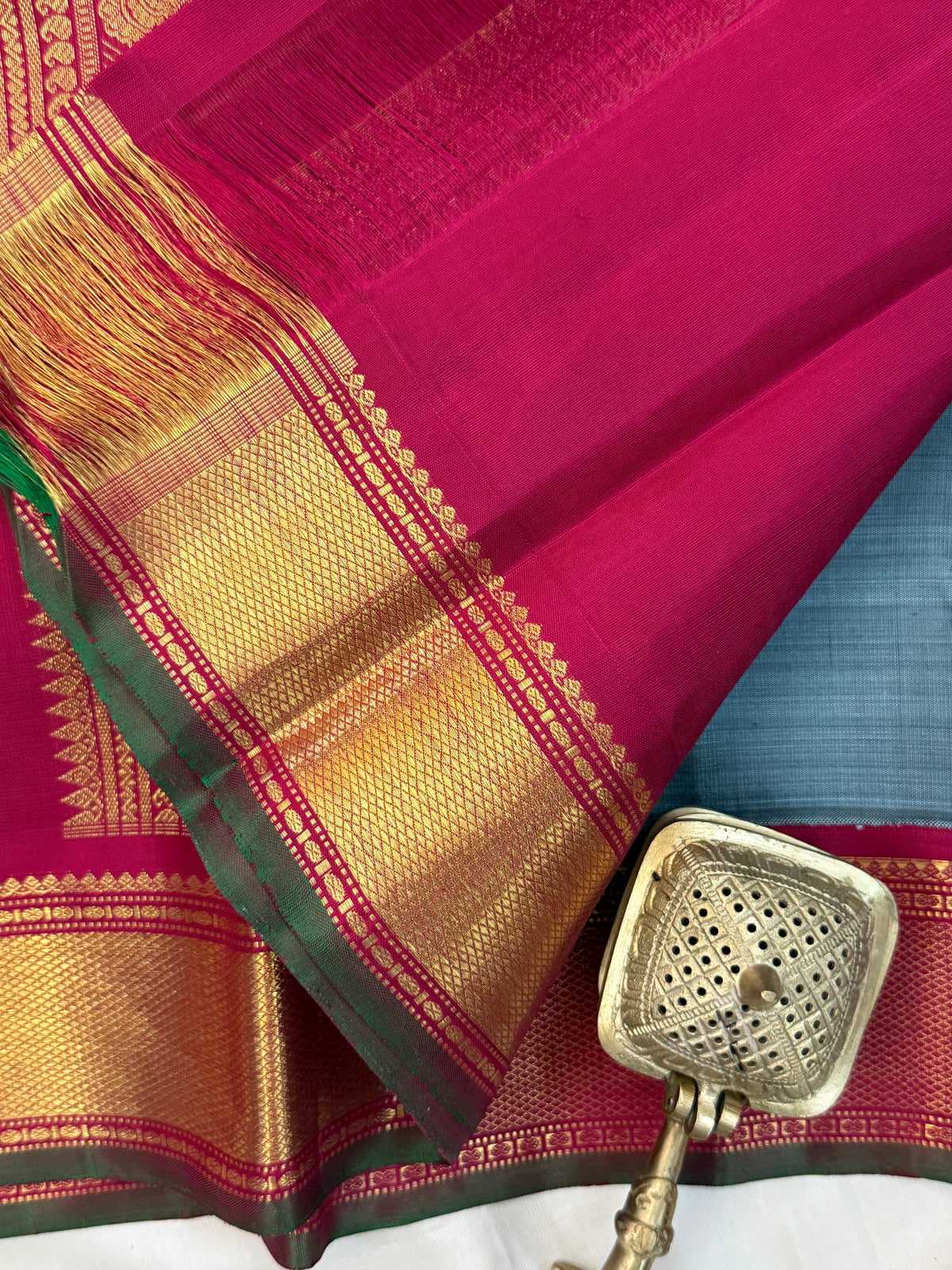 double Palla Korvai / Kanjipuram Silk Saree CLSA9474