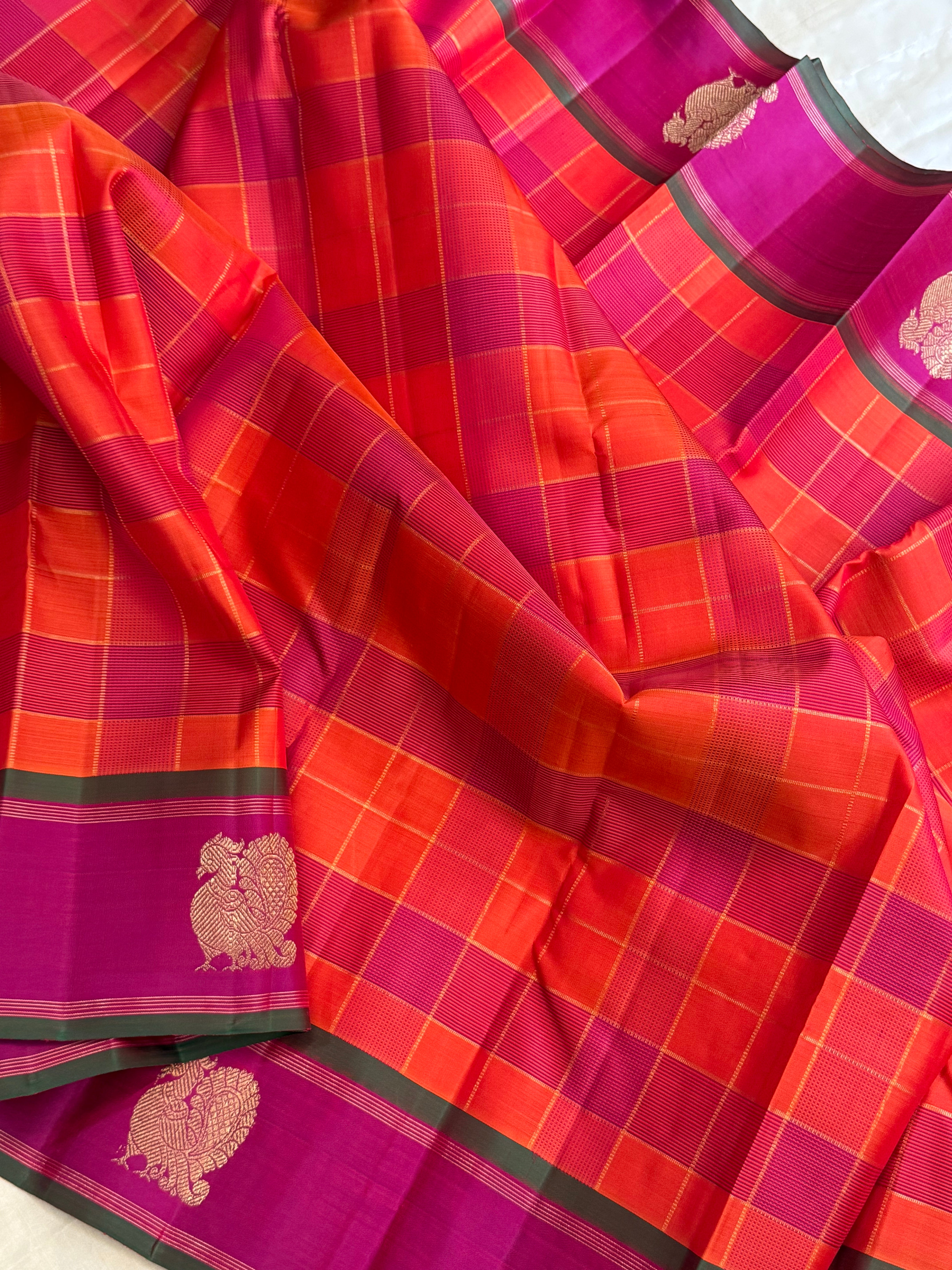Sabai alangaram kattam with border butta / Kanjipuram Silk