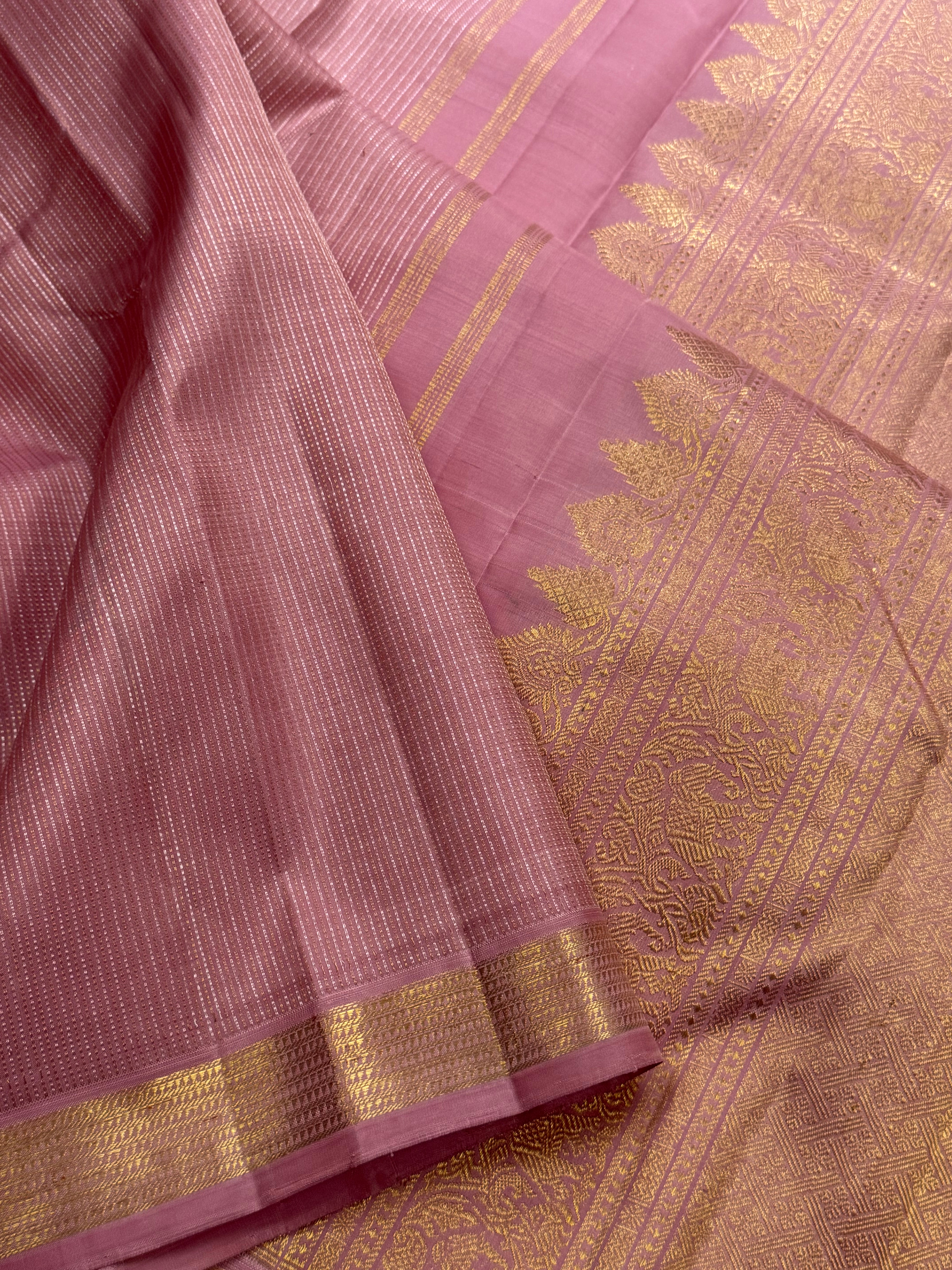 Baby pink retta Muthu OOSIVANAM    / kanjipuram silk