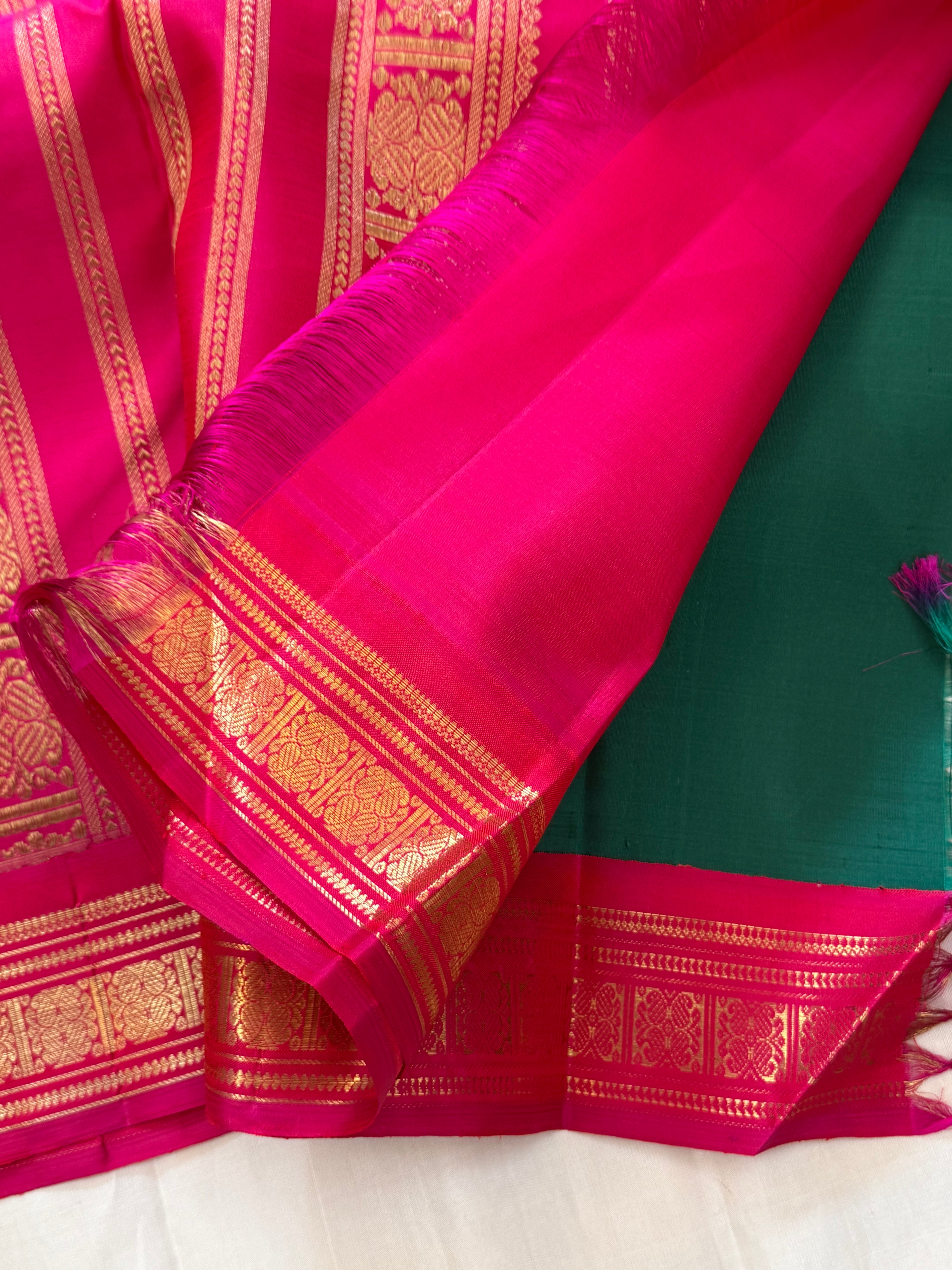 Vintage recreated saree Korvai Pure Kanjipuram silk CLSA10127