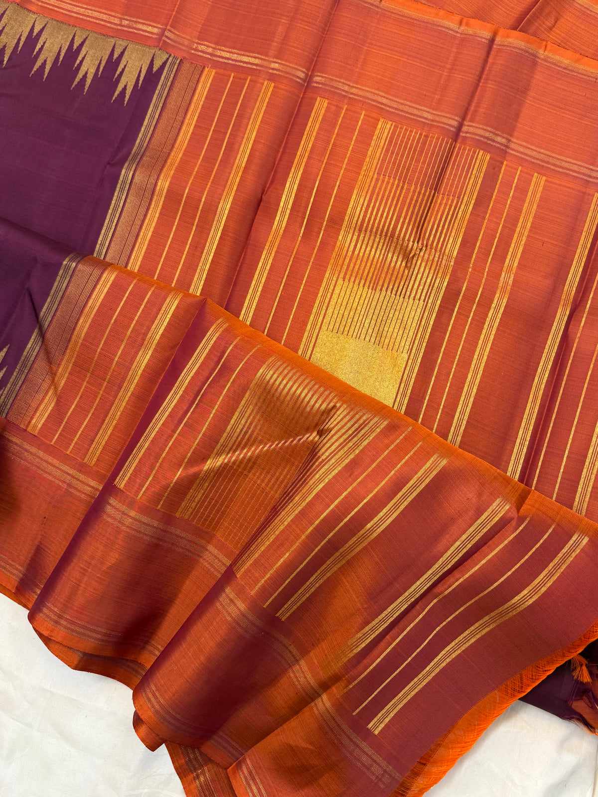 Thalampu rekku /kanjipuram silk saree clsa 12737