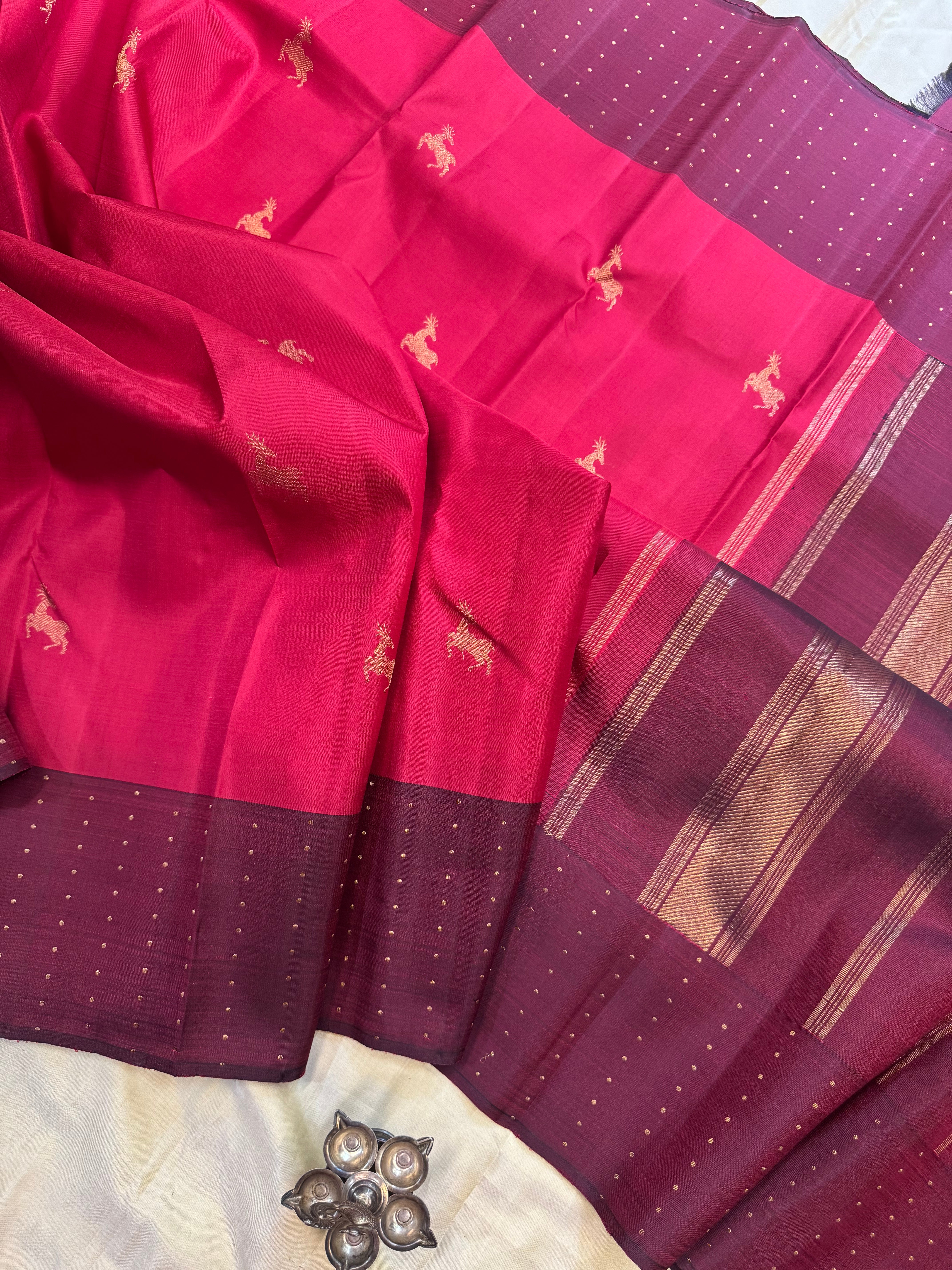 Red maan Butta classic kanjipuram silk