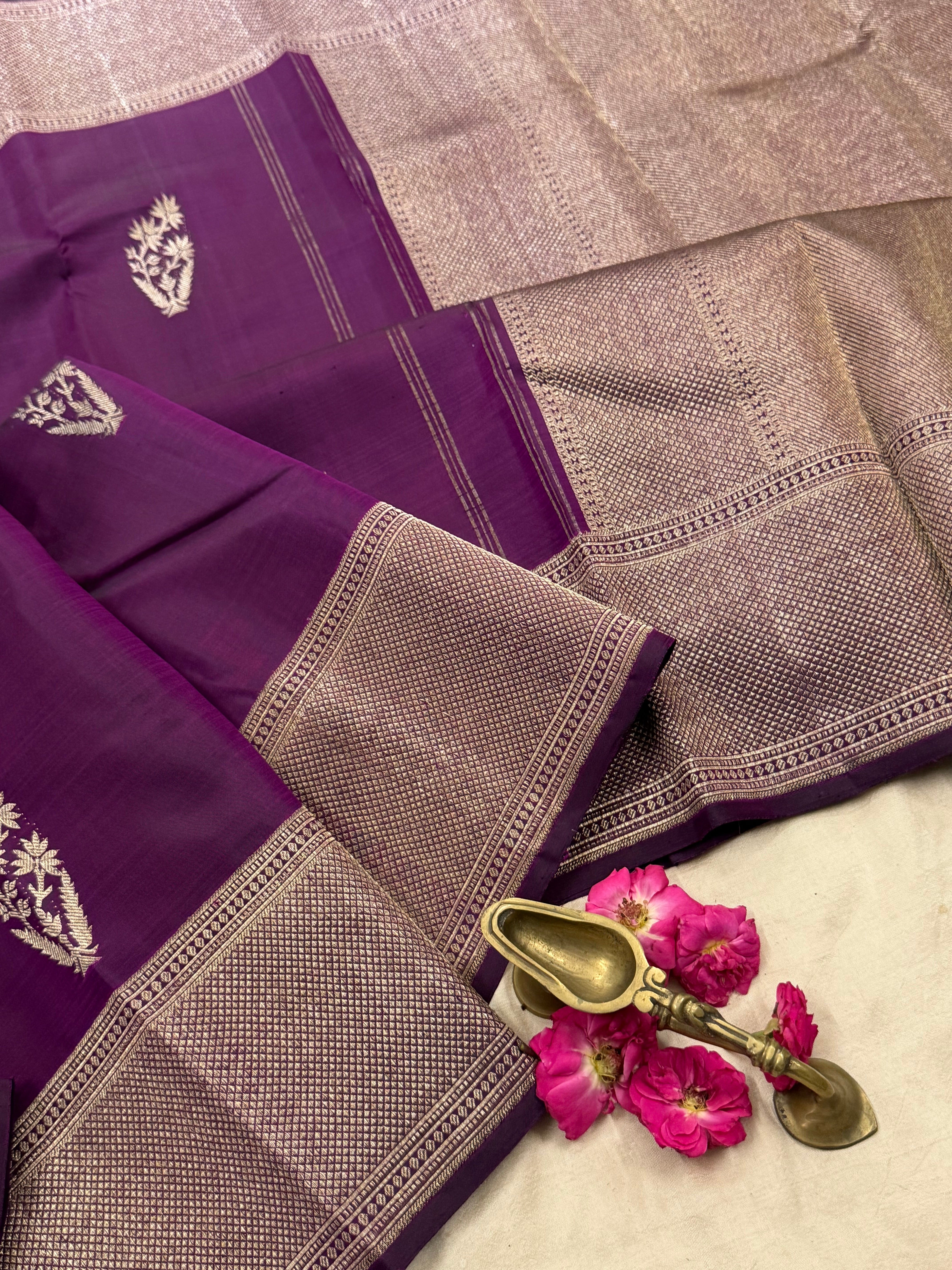 Deep purple benaras style weaving / Arani silk