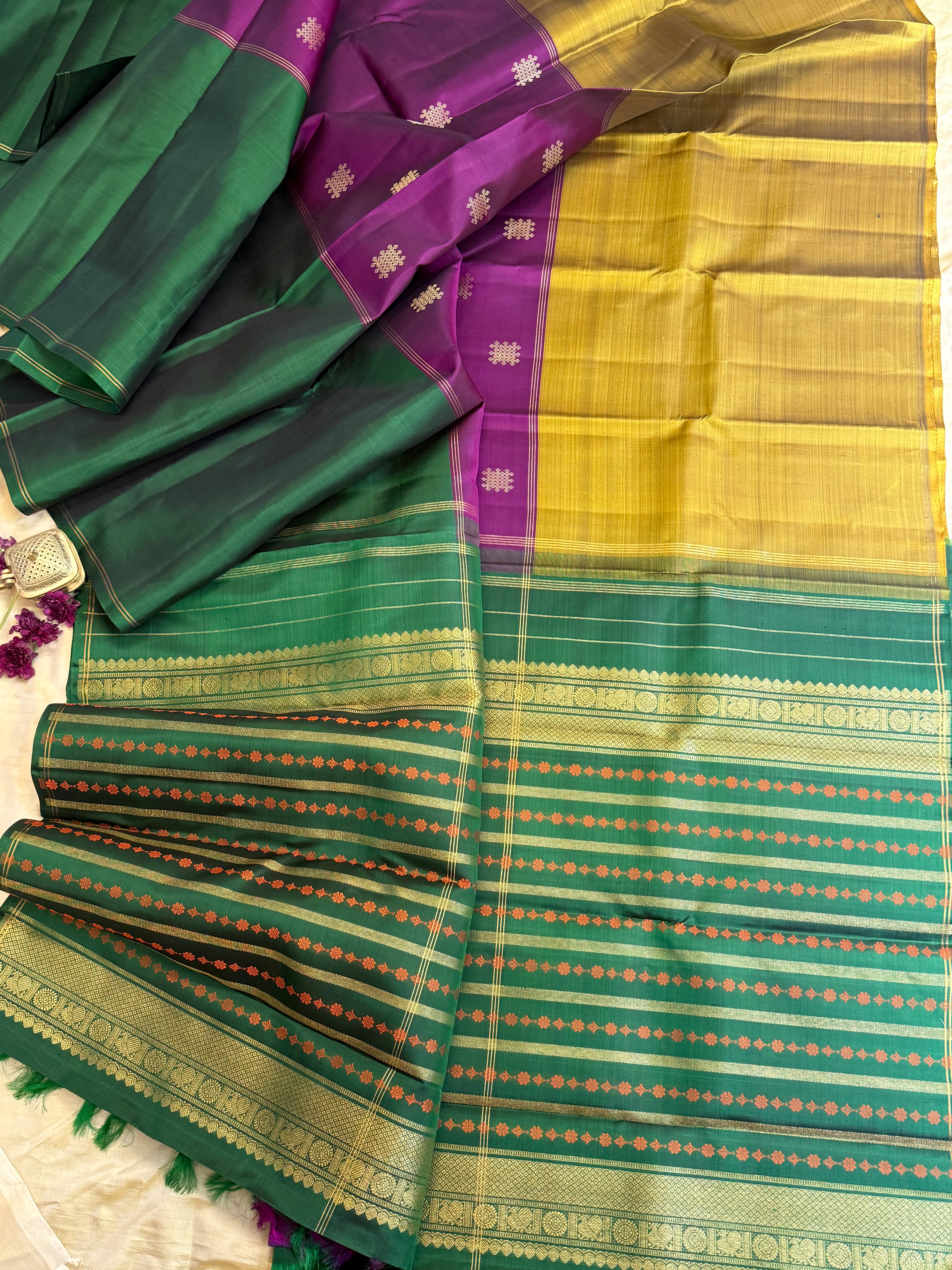 Mubbagam ganga jamuna border/ Kanjipuram silk