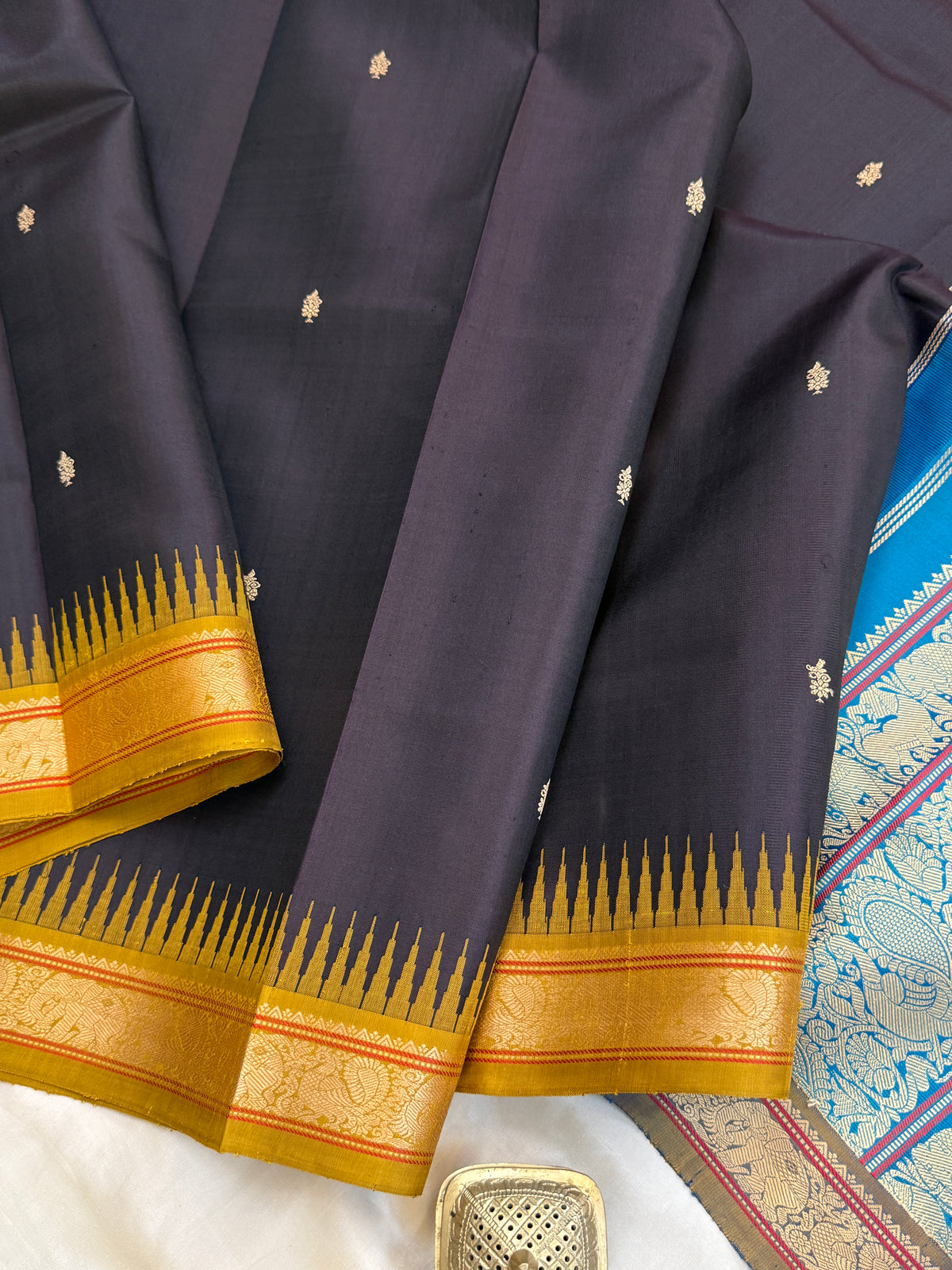 Special edition Ganga Jamuna with double palla Korvai thread Butta silk saree/clsa 12422