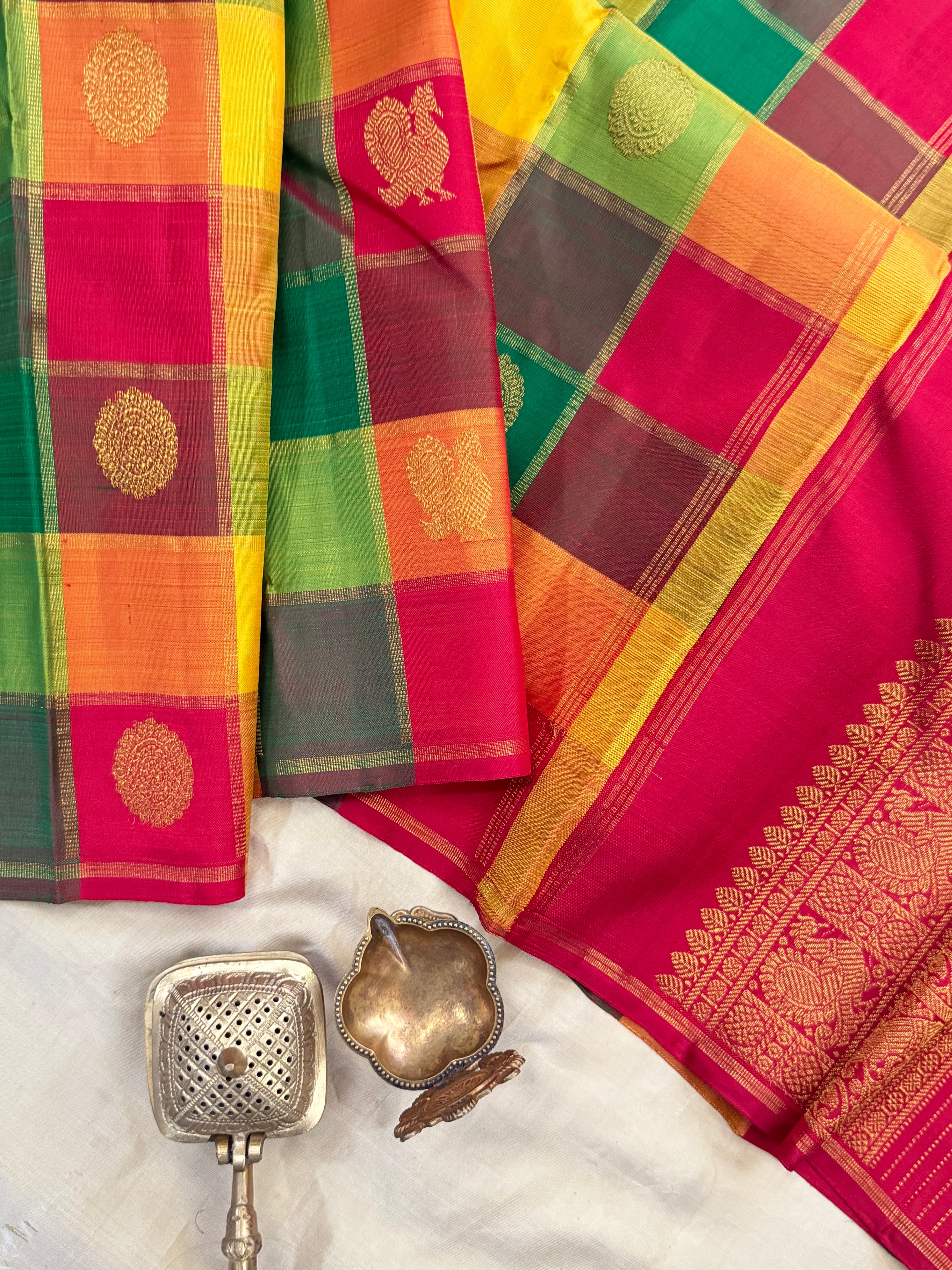 Paalum Pazhamum Kattam pure Zari Kanjipuram silk
