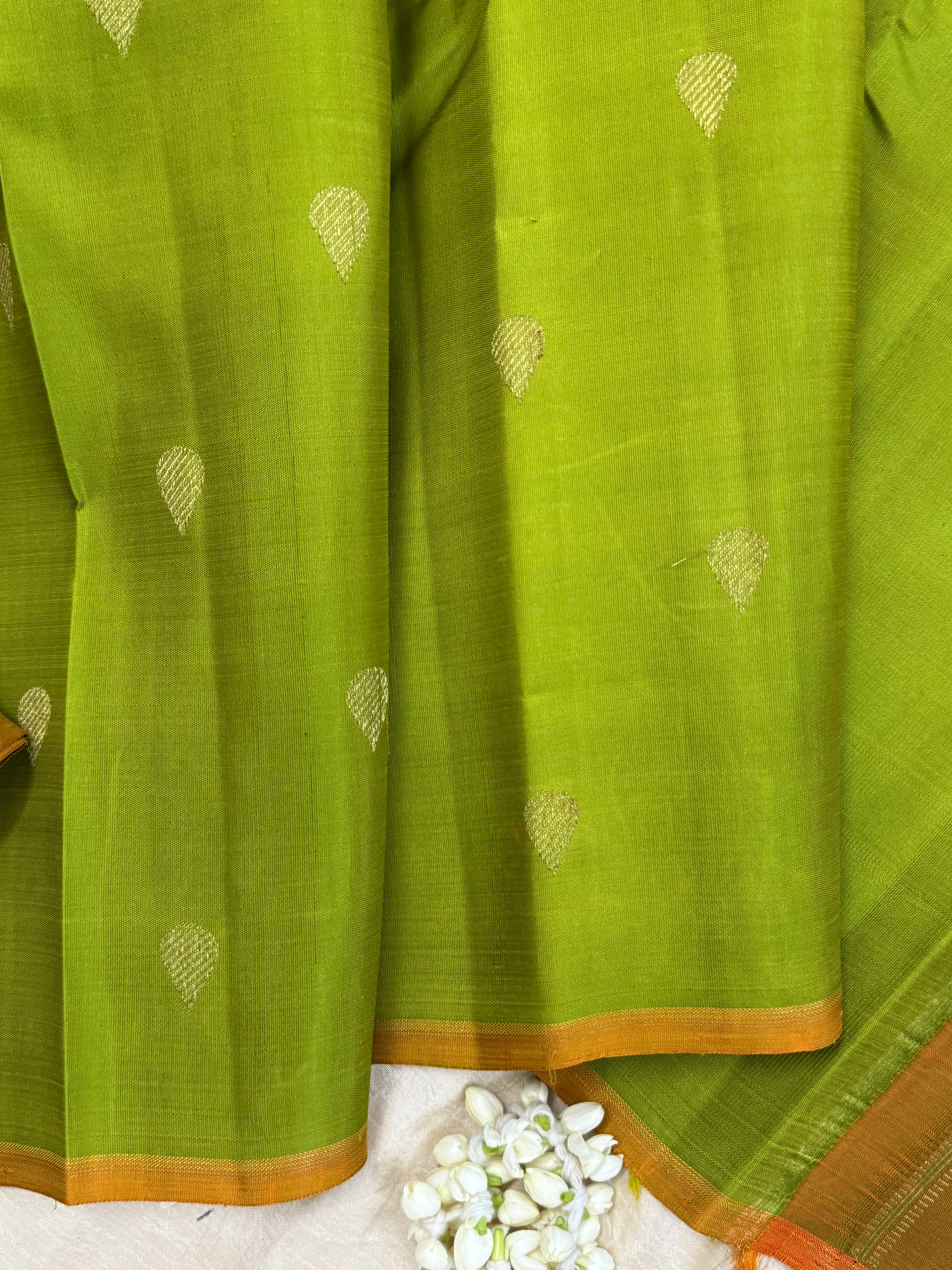 Green half an half / Kanjipuram silk