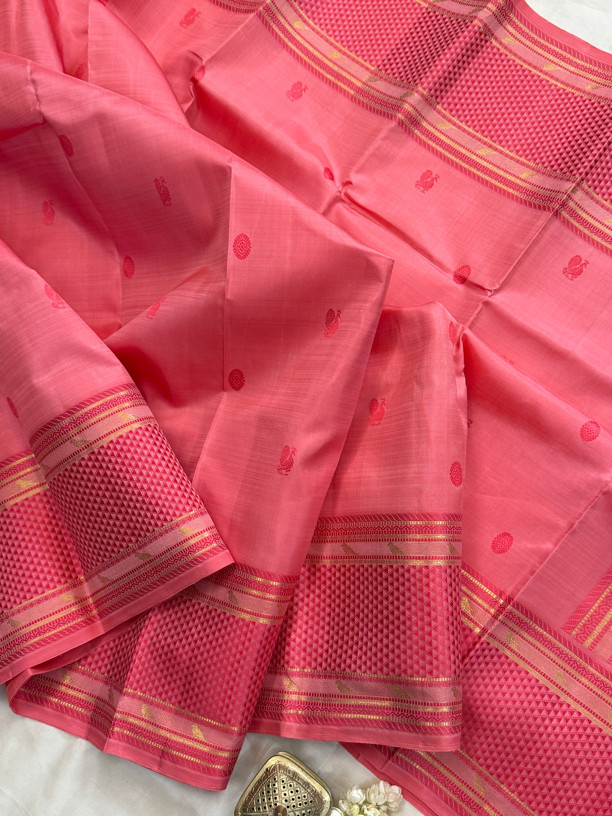 KILIYE :  pastel pink kili work /Kanjipuram silk clsa 5676