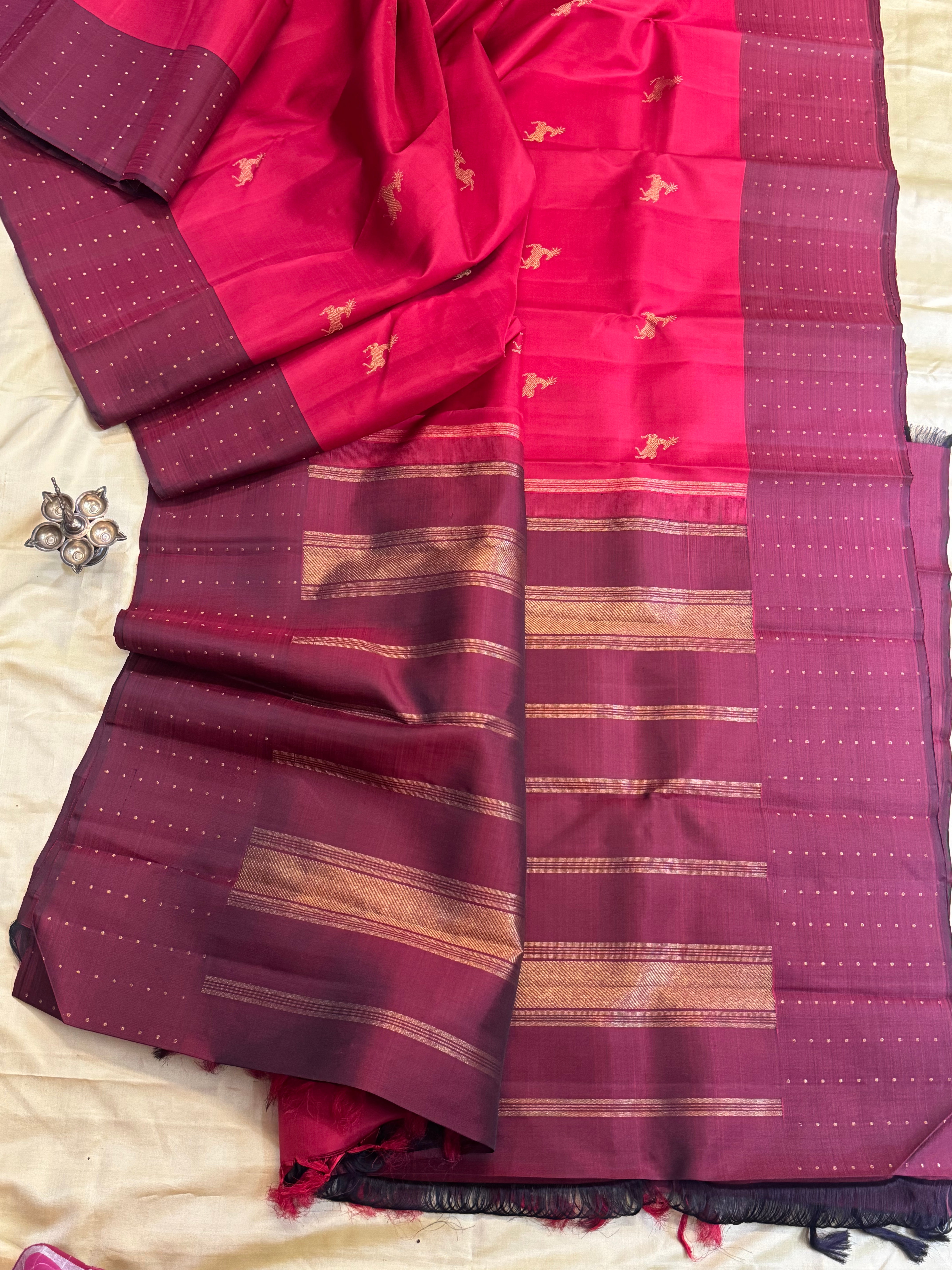 Red maan Butta classic kanjipuram silk