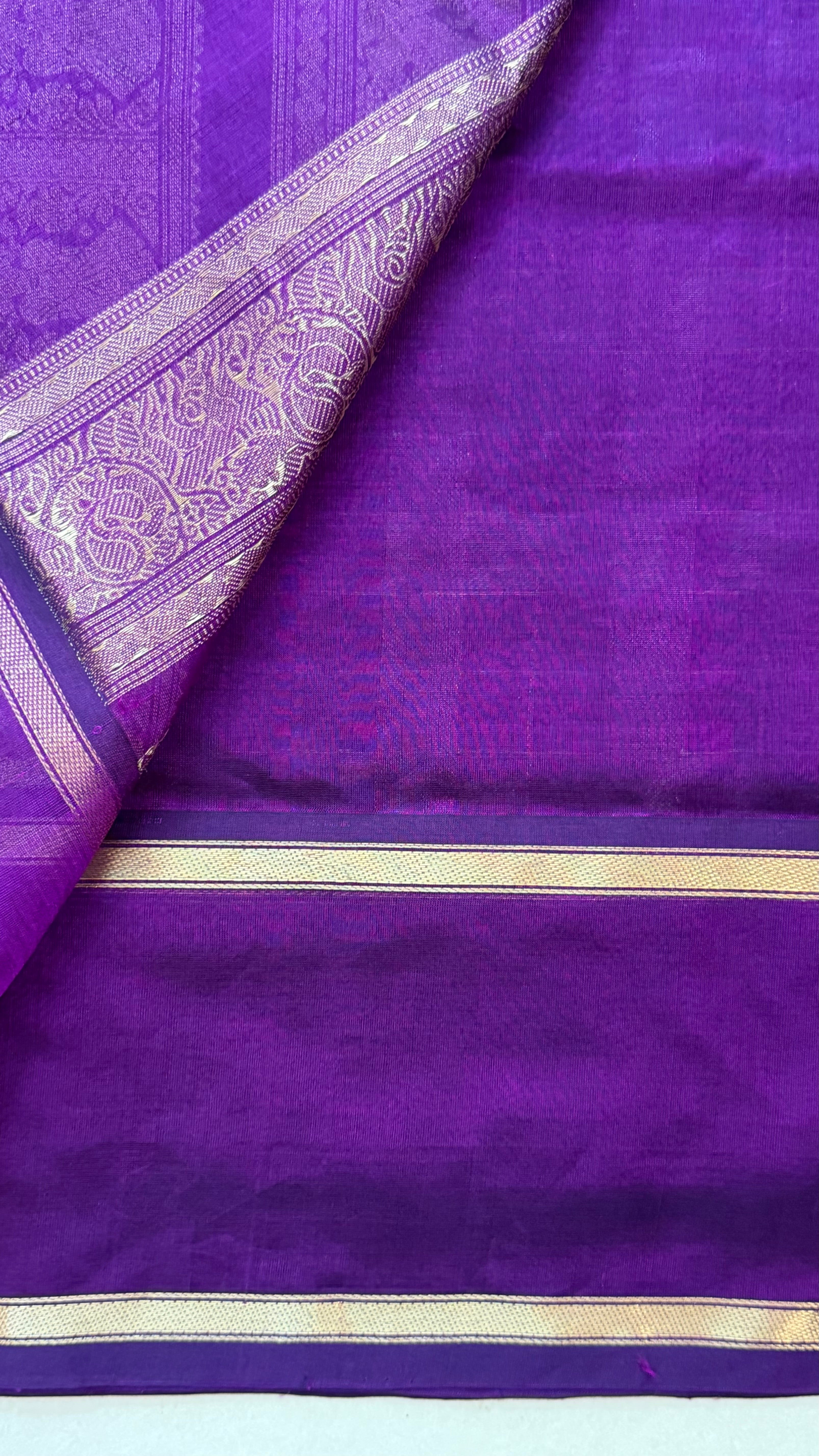 Chettinad Kattam purple  silk cotton.