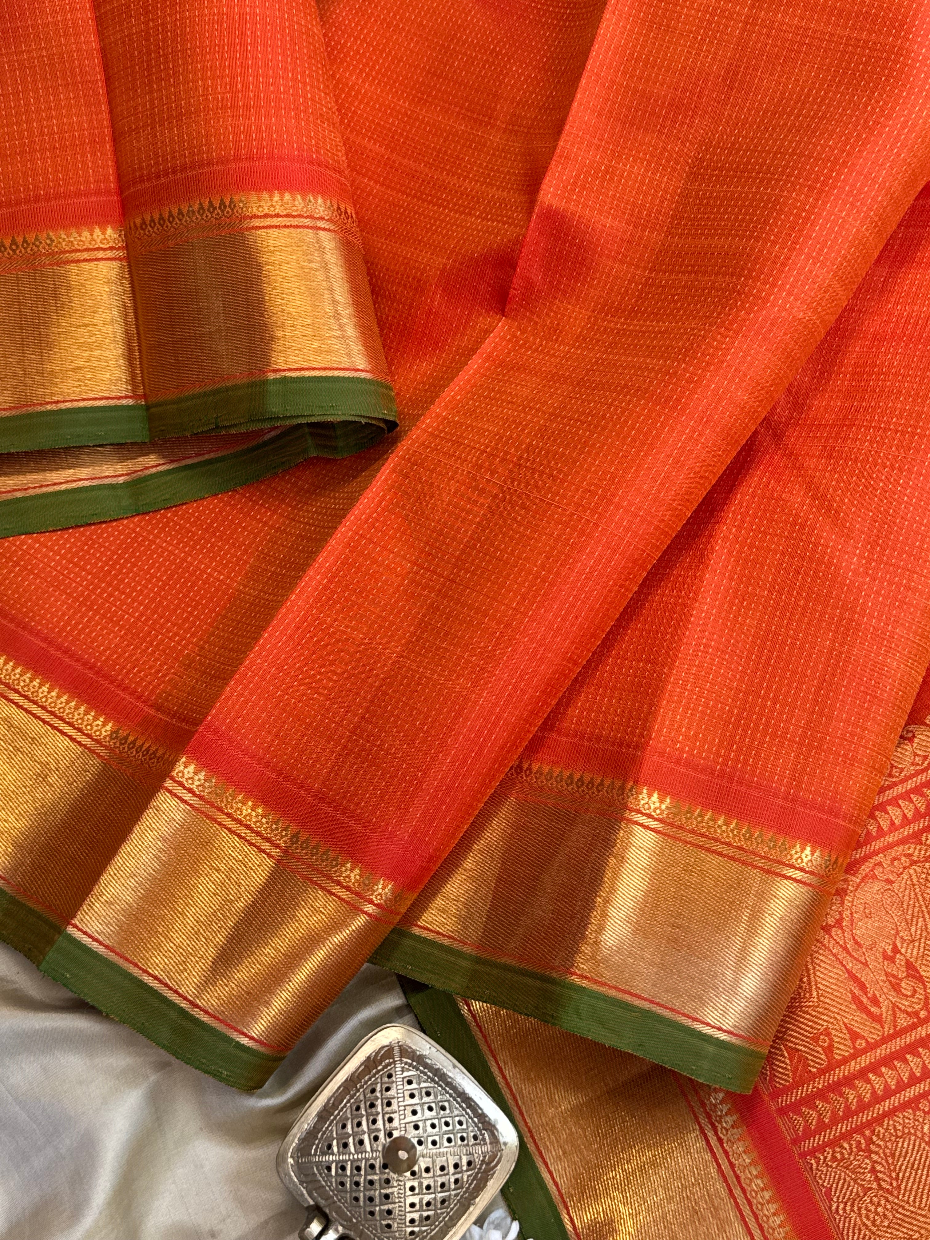 Orange zari oosivanam/ Kanjipuram silk CLSA7777