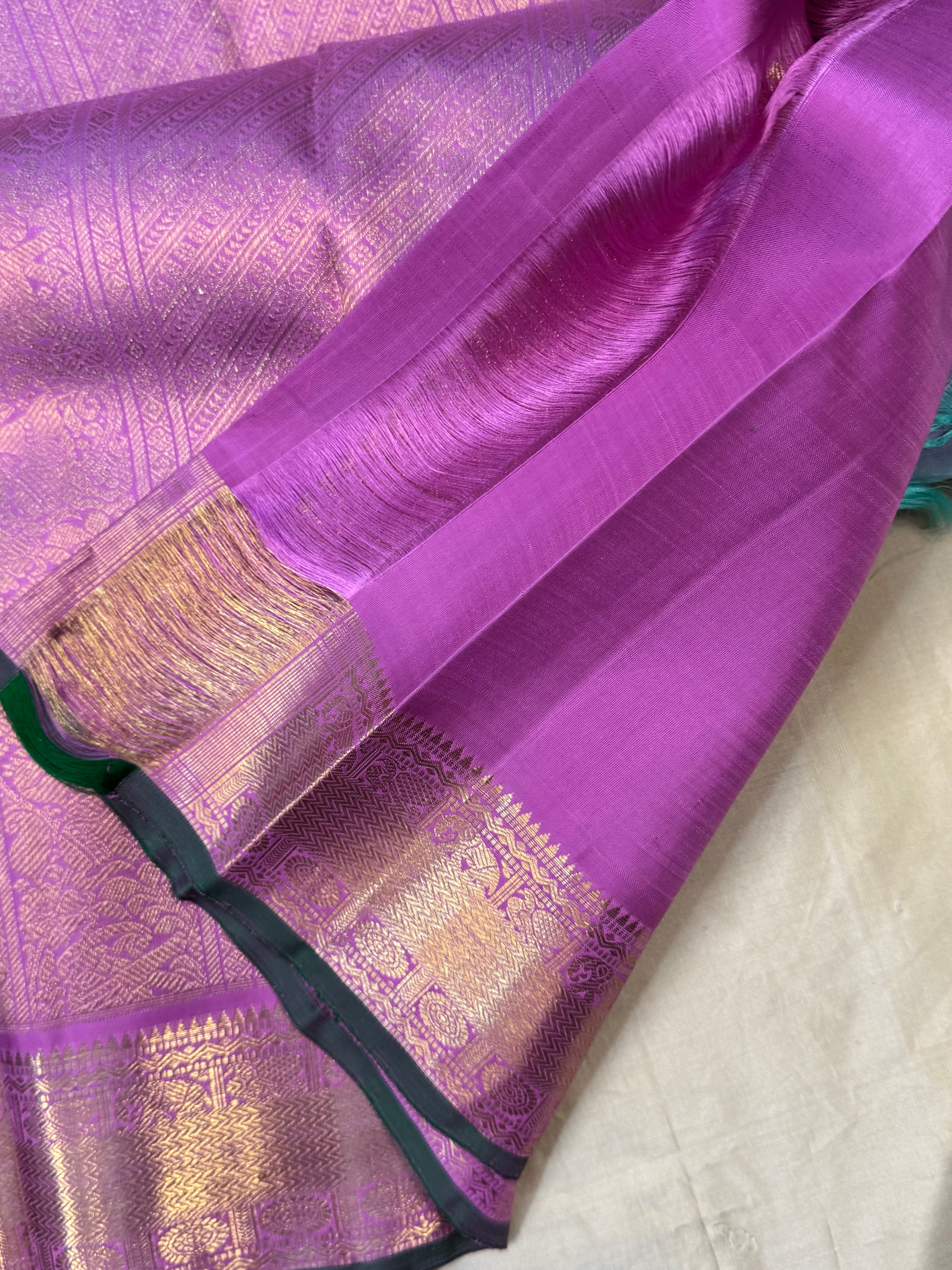 Swapnam :   Lavender pink small border / kanjipuram silk