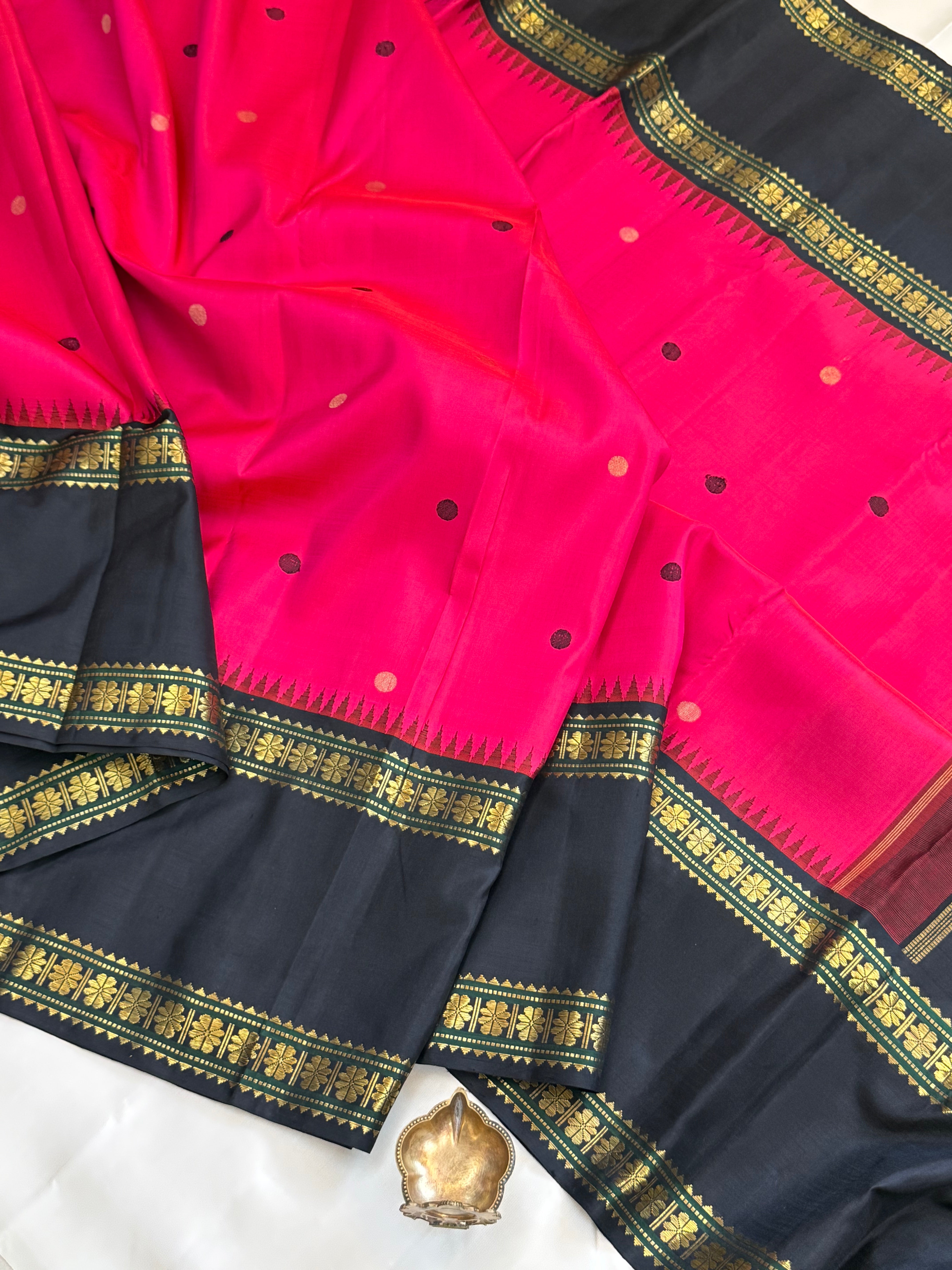Deep pink Kai Korvai/ kanjipuram silk CLSA11000