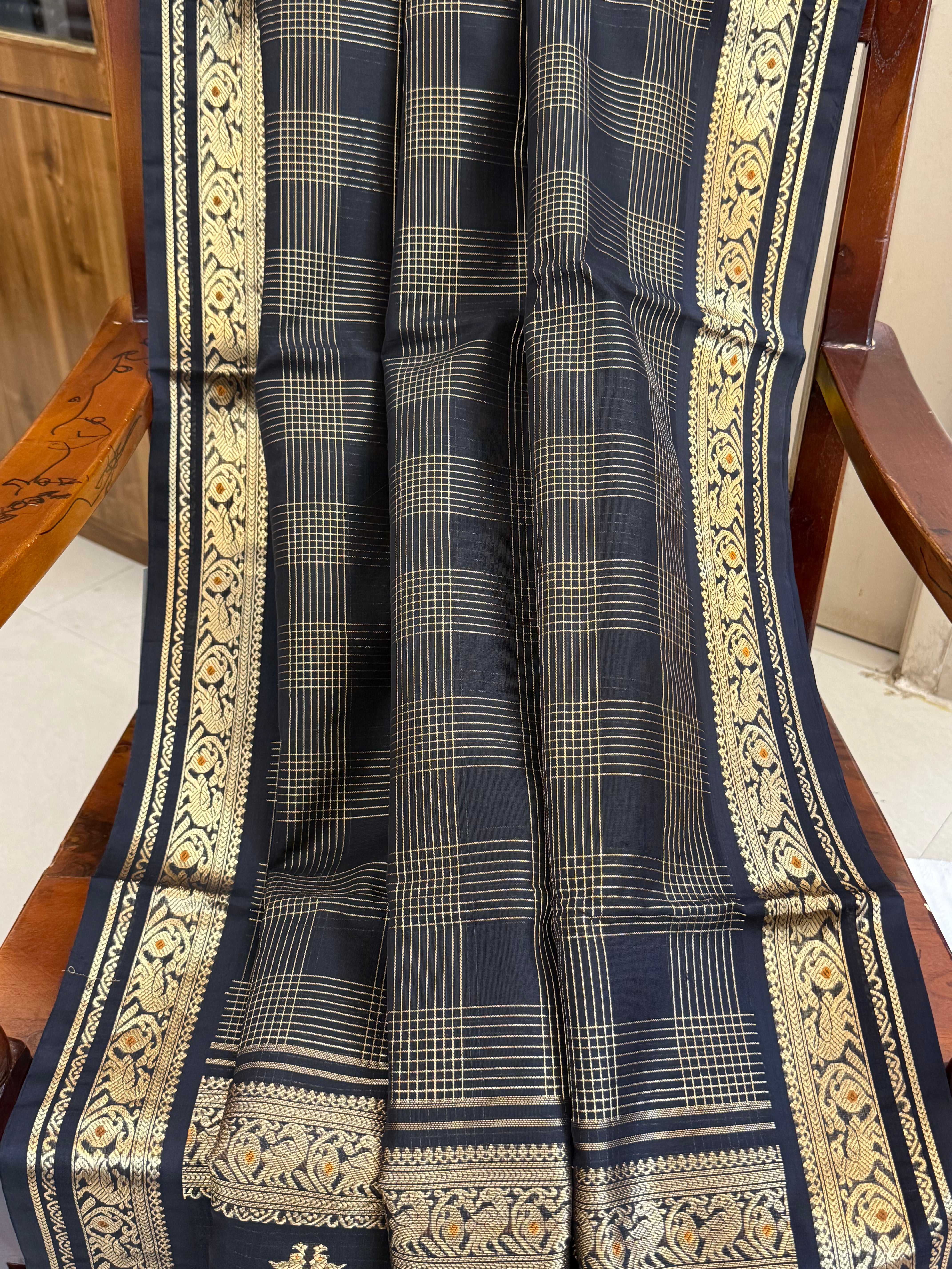 Black vintage kattam / Premium Silk Cotton CL7989