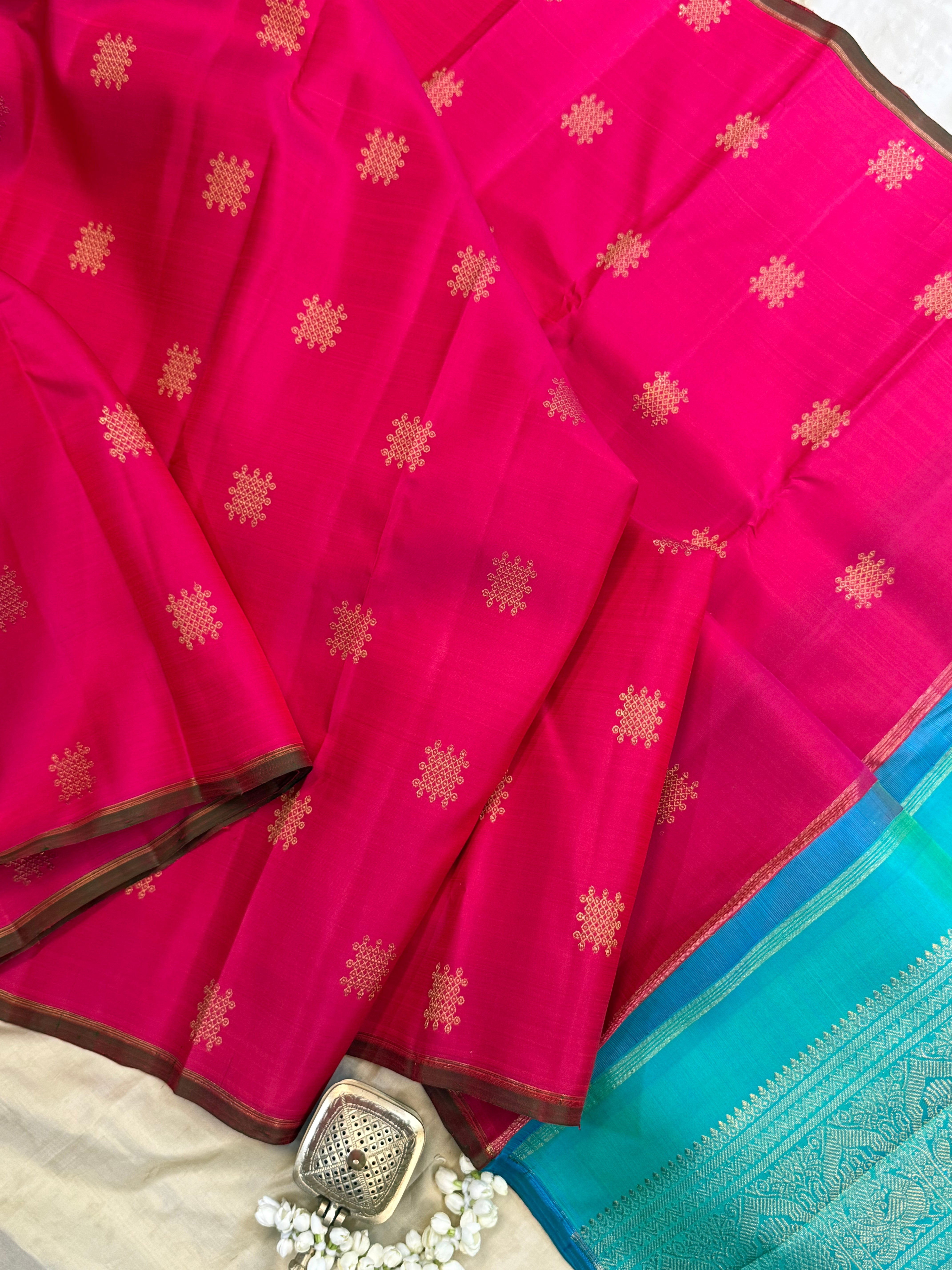 Pink kolam butta / kanjipuram silk CL9966