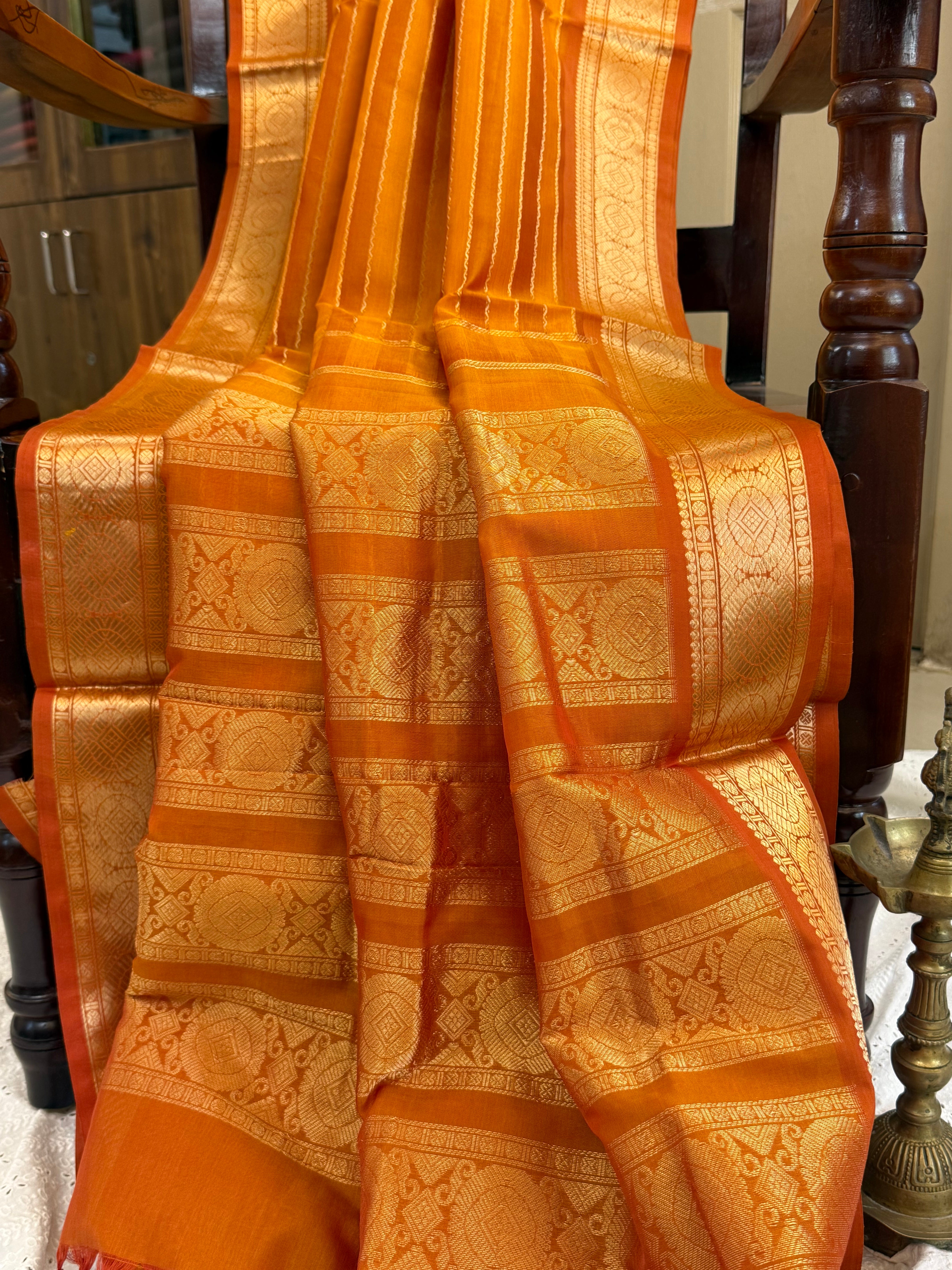 Veldhari Mustard and Rust / Premium Silk Cotton CL9745