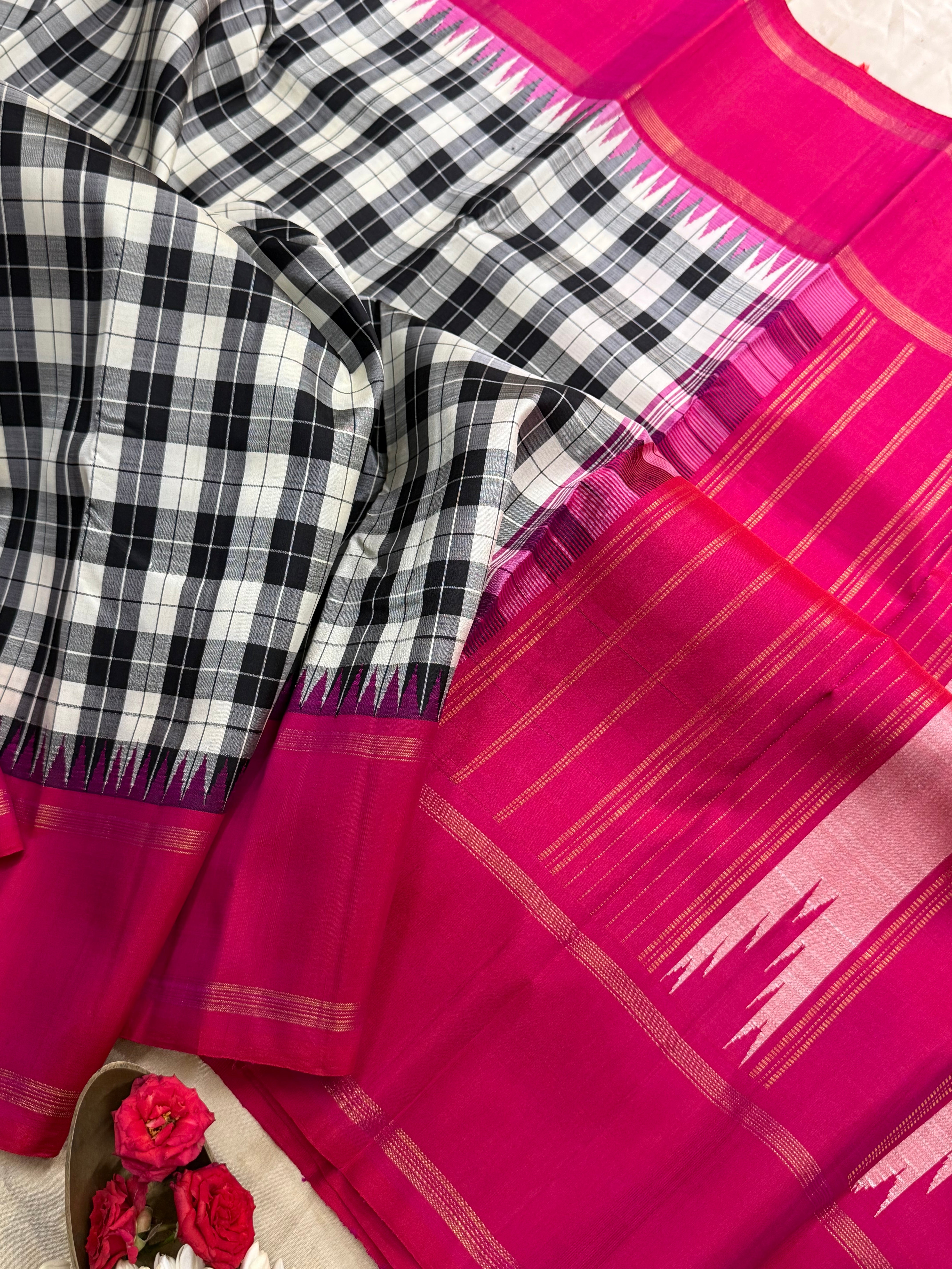 Black and white burberry checks / Arani silk