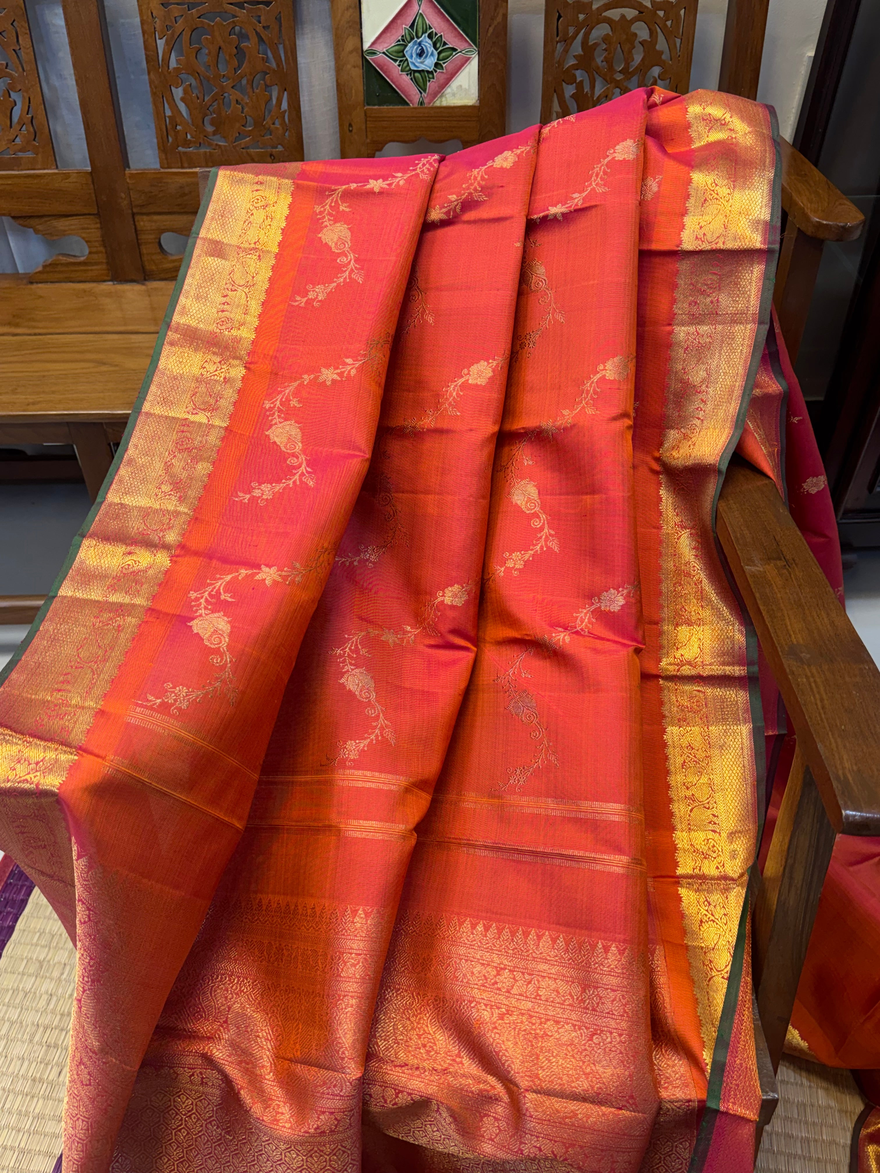 Rust Thodar Kodi / kanjipuram silk