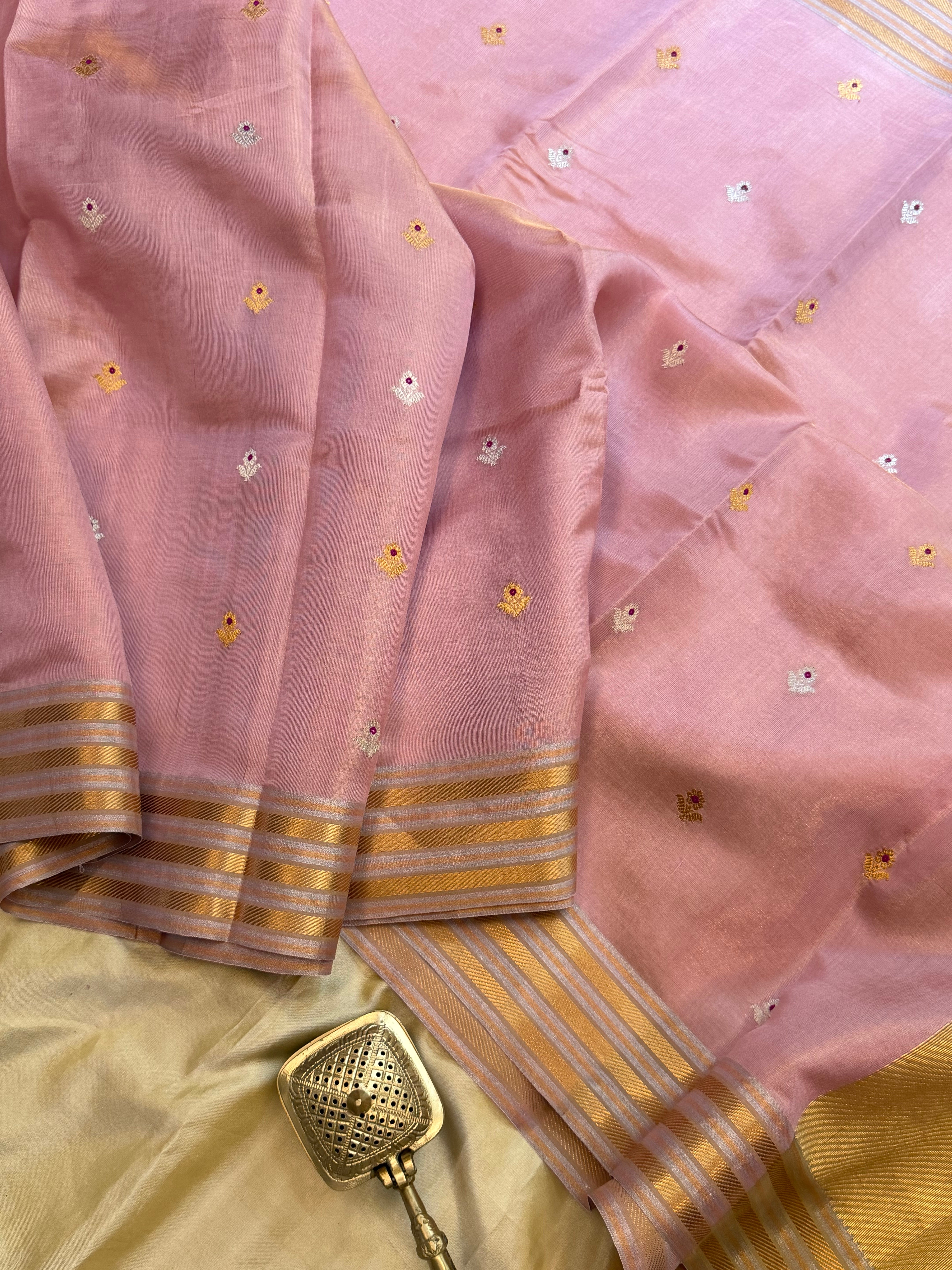 Pink tissue varisapet   / revival Chanderi silk