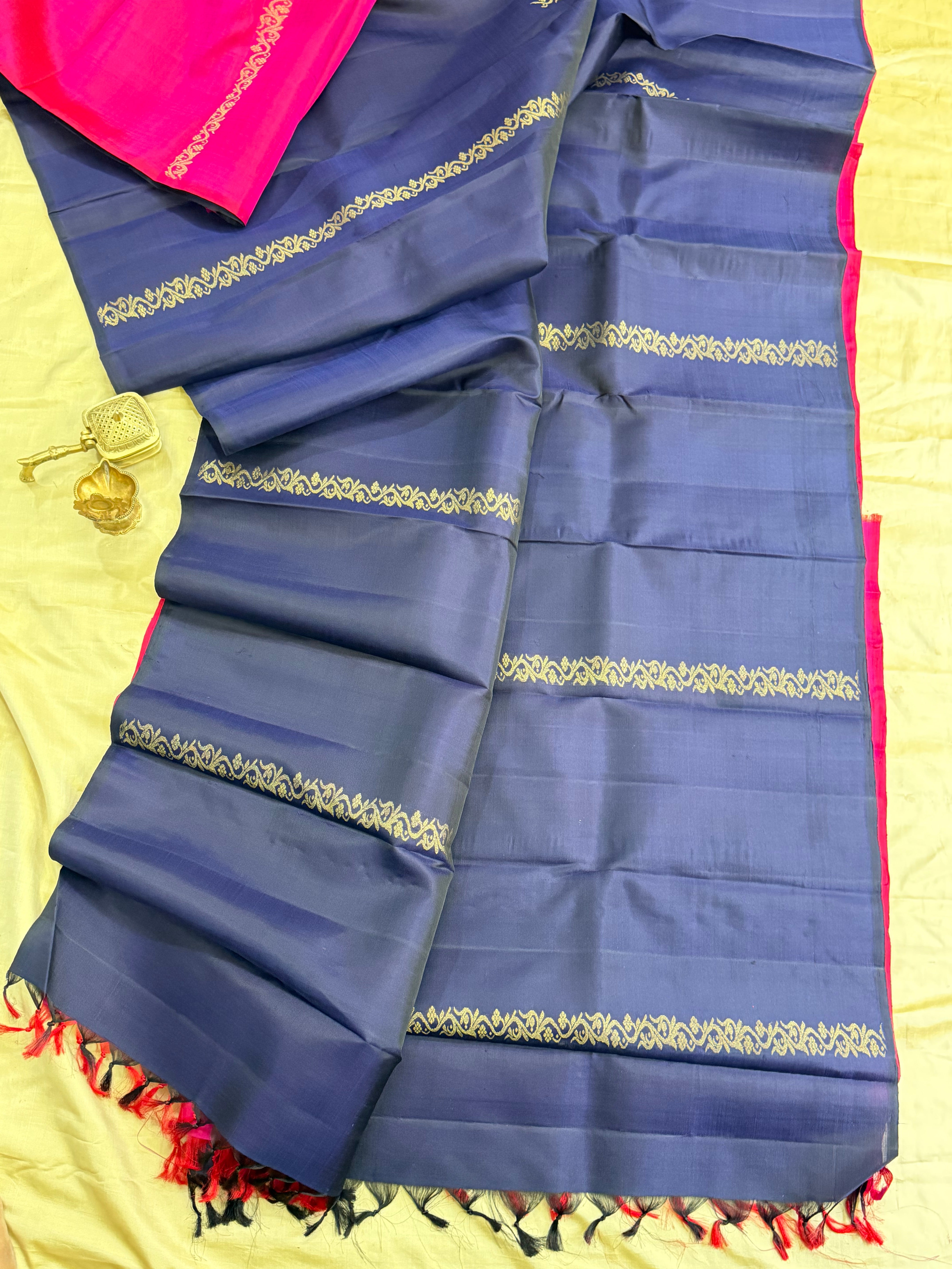 Concept 2 way saree pure Zari Kanjipuram silk