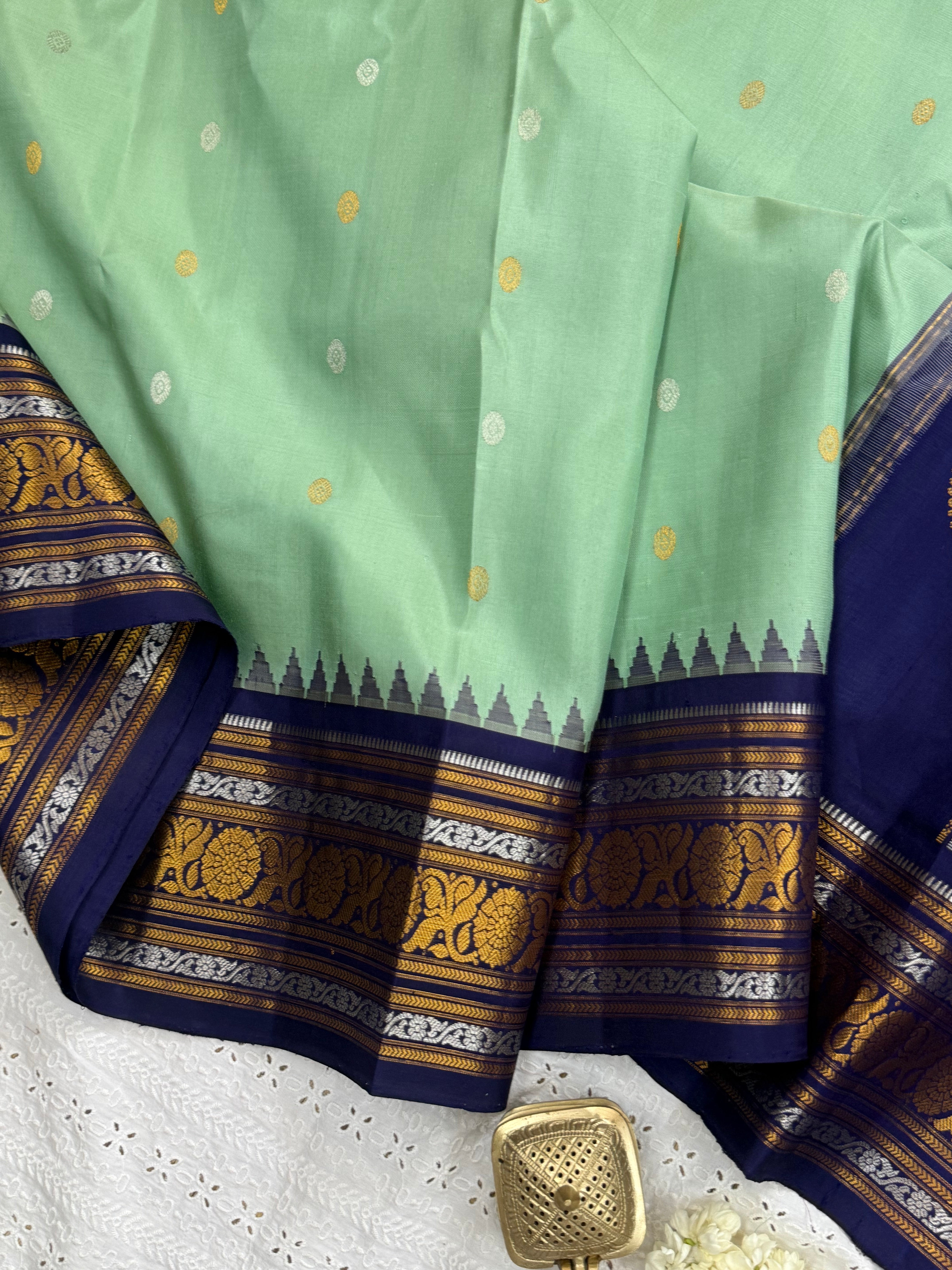 Green and deep blue/ Gadwal silk CL10311