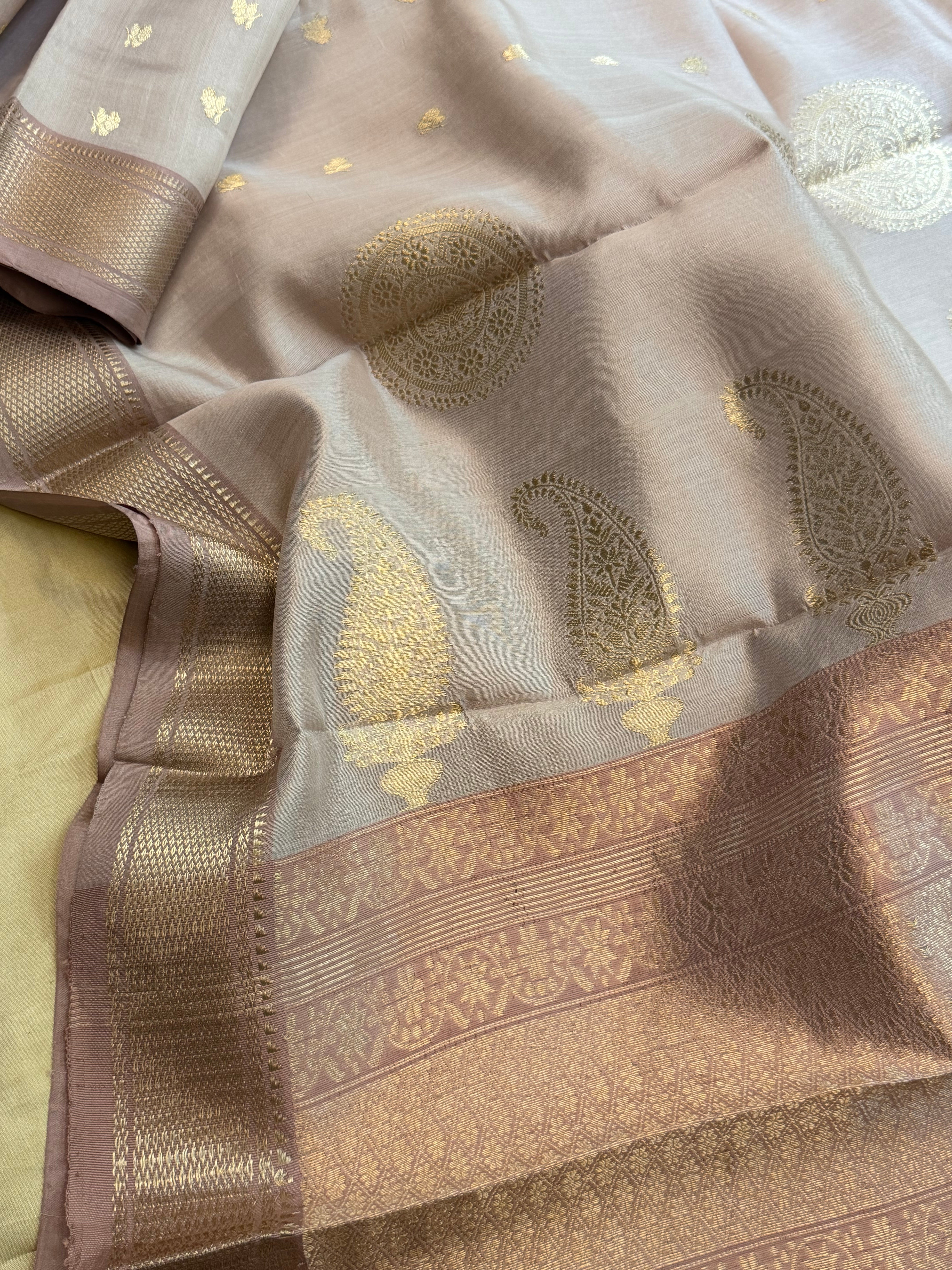 Mauve hazar Butta revival    / revival Chanderi silk