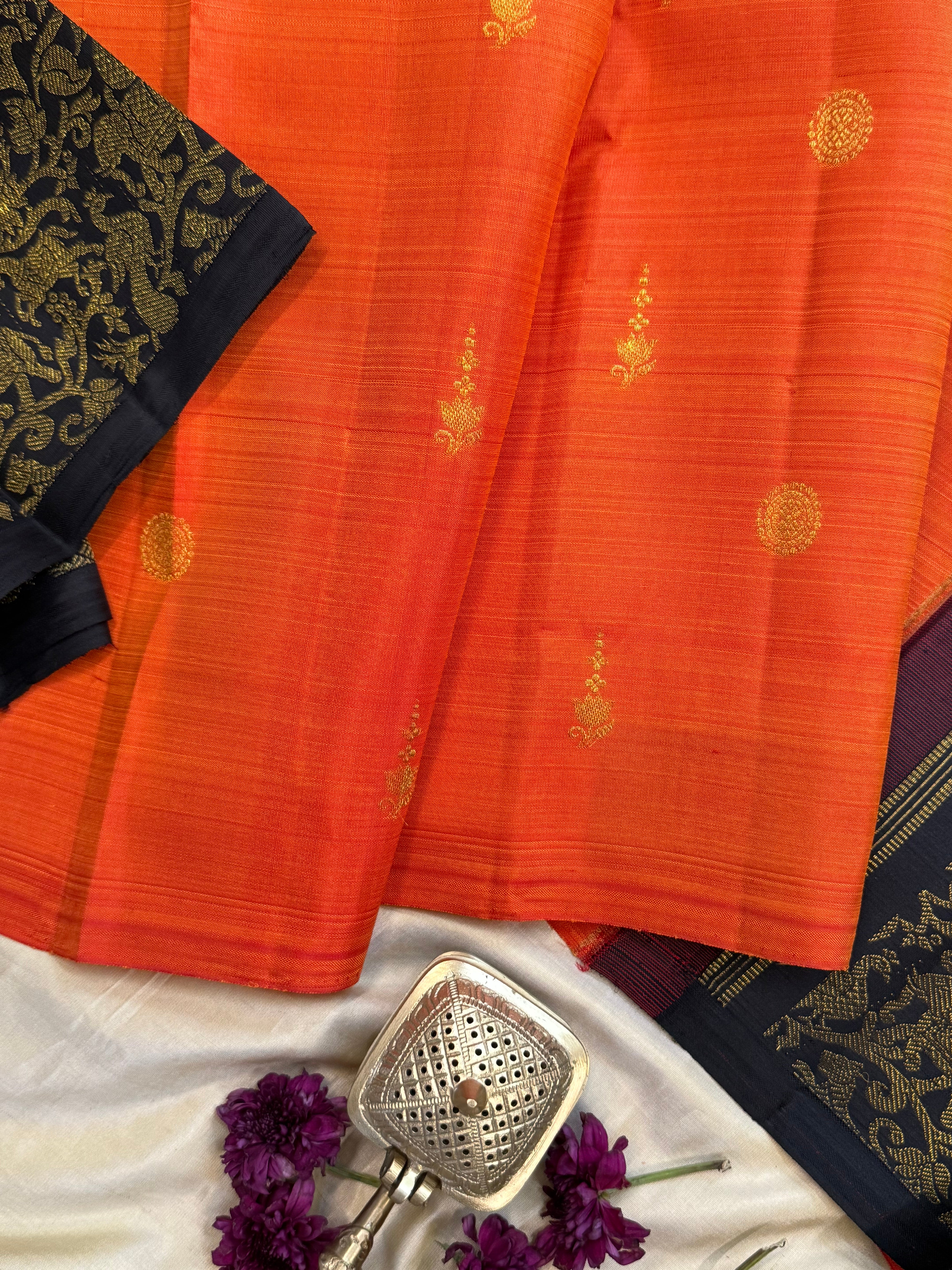 Concept saree  Ornage / Kanjipuram silk
