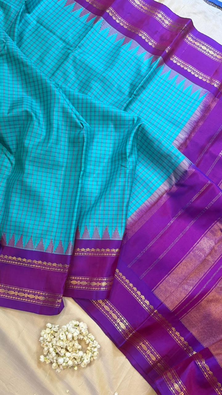 Blue and purple / Gadwal silk
