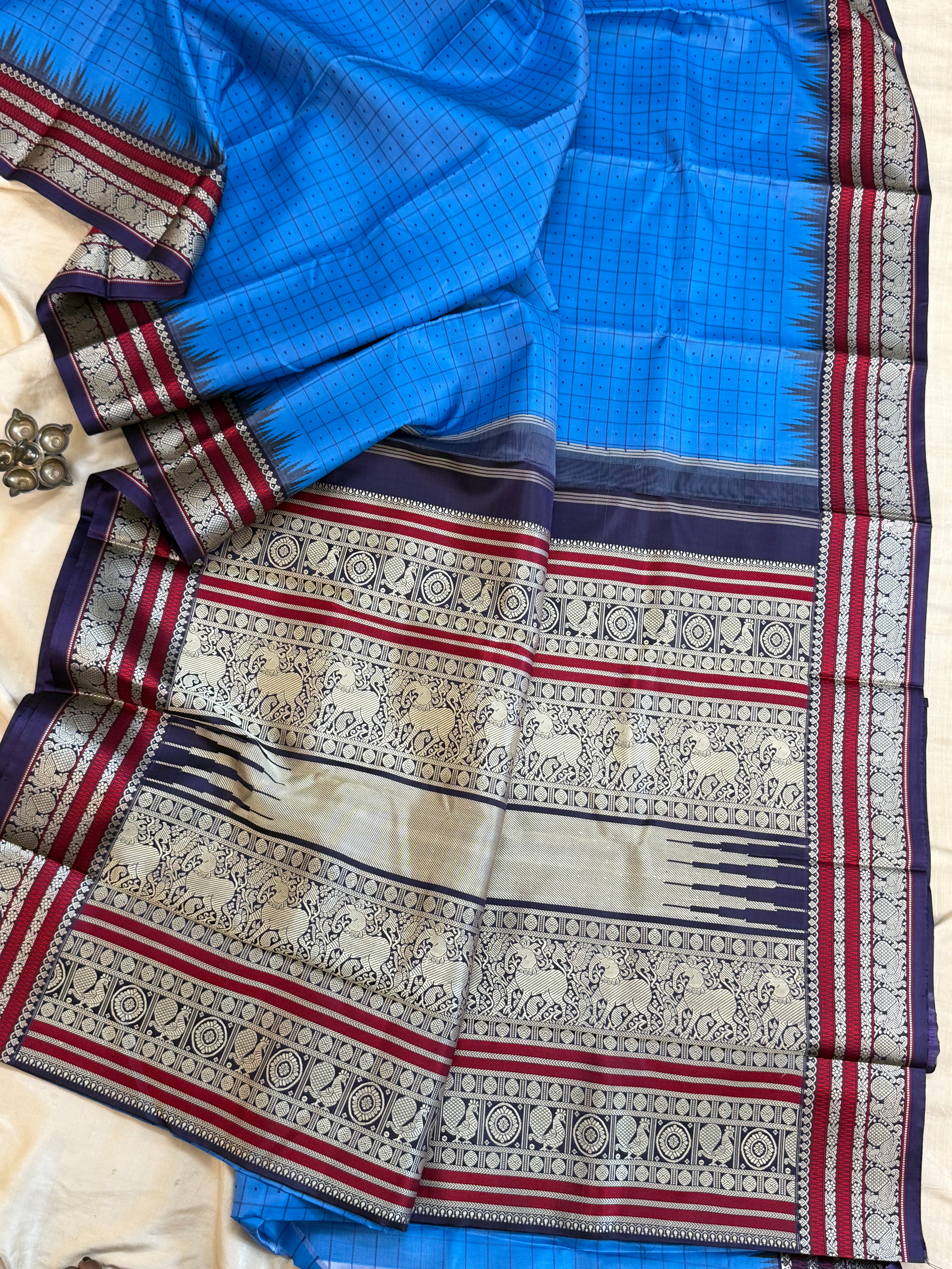 Aanadha blue Laksham Butta / Special edition silk saree