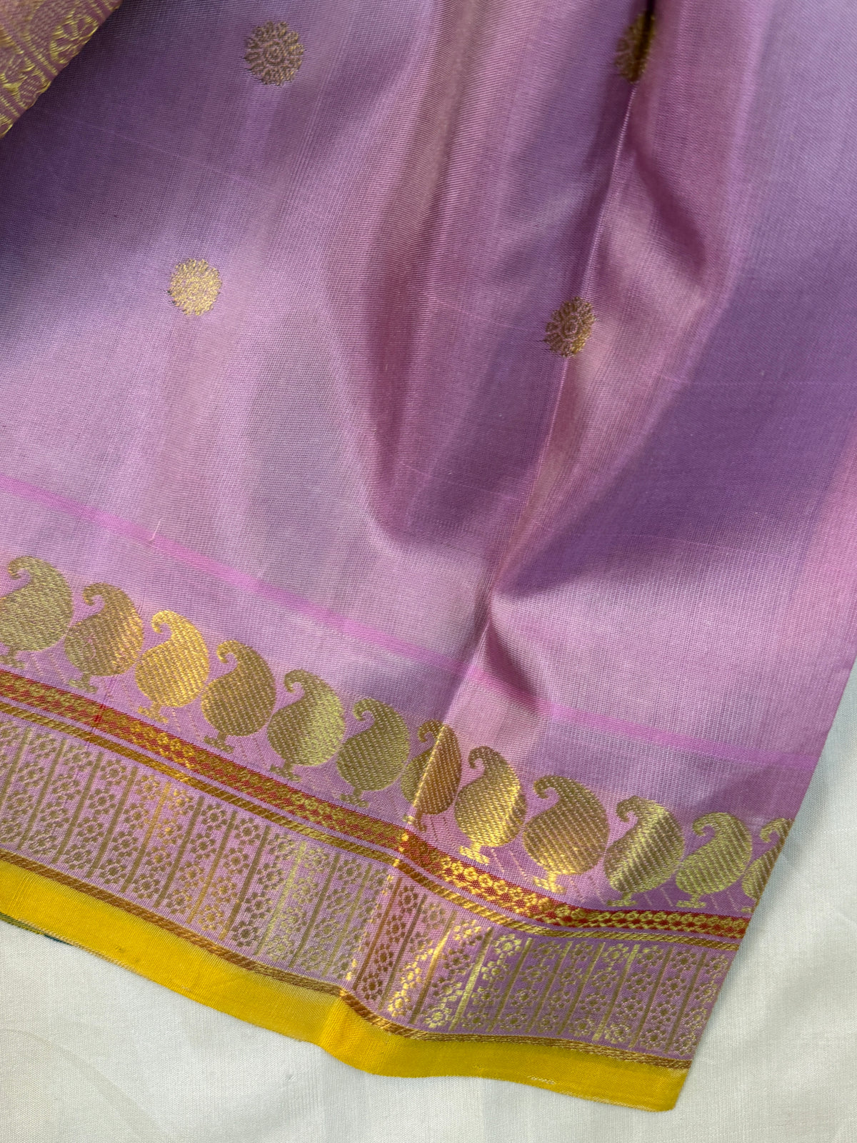 Gadwal silk blue shot colour temple Korvai clsa 7355