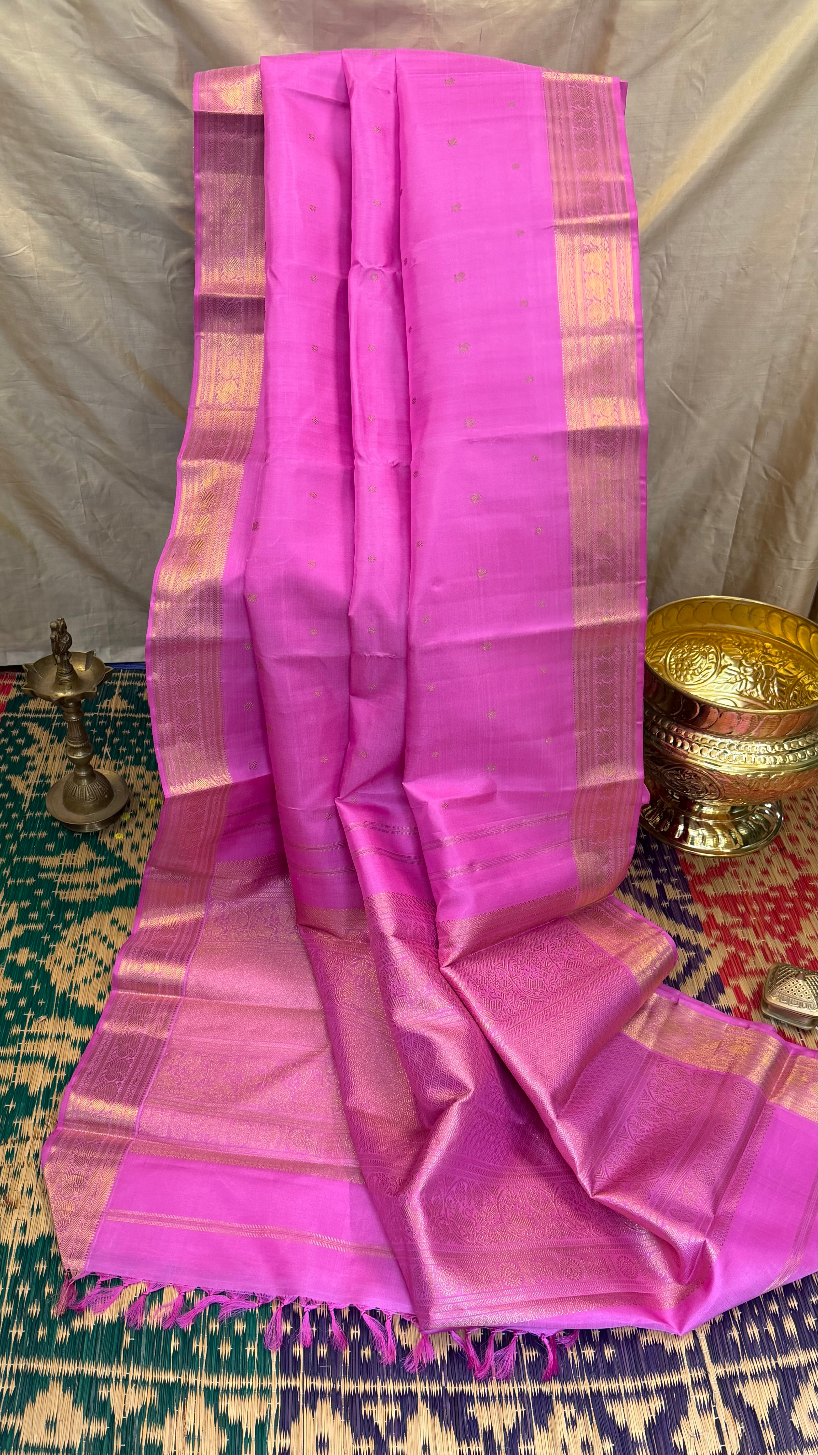 Swapnam:  Roja pink Annam pet   /  Kanjipuram silk