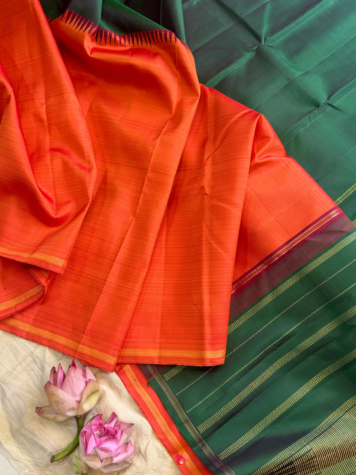 Half and half  simple pure Zari Kanjipuram clsa12712