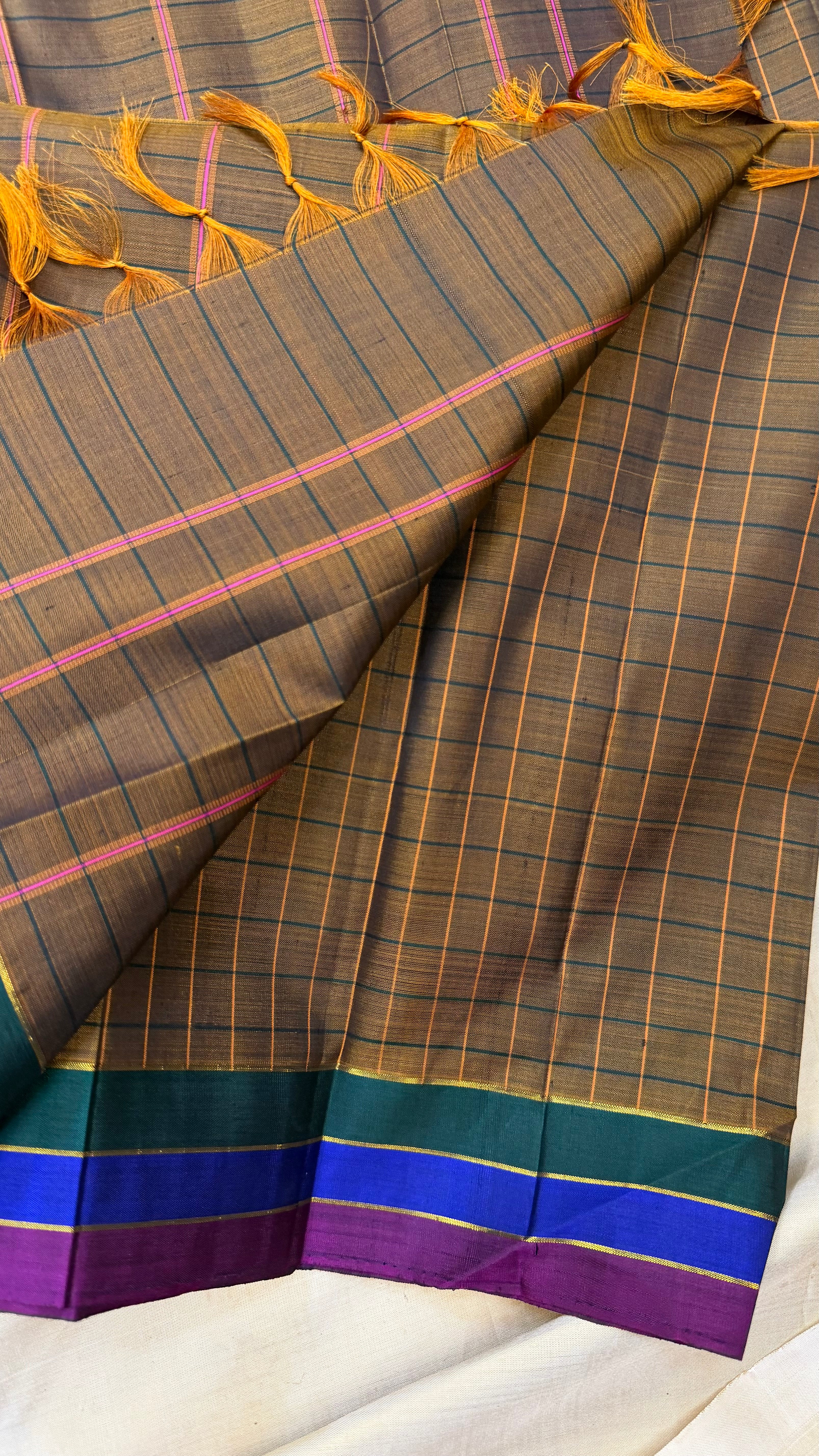 Brown thread work / Arani silk