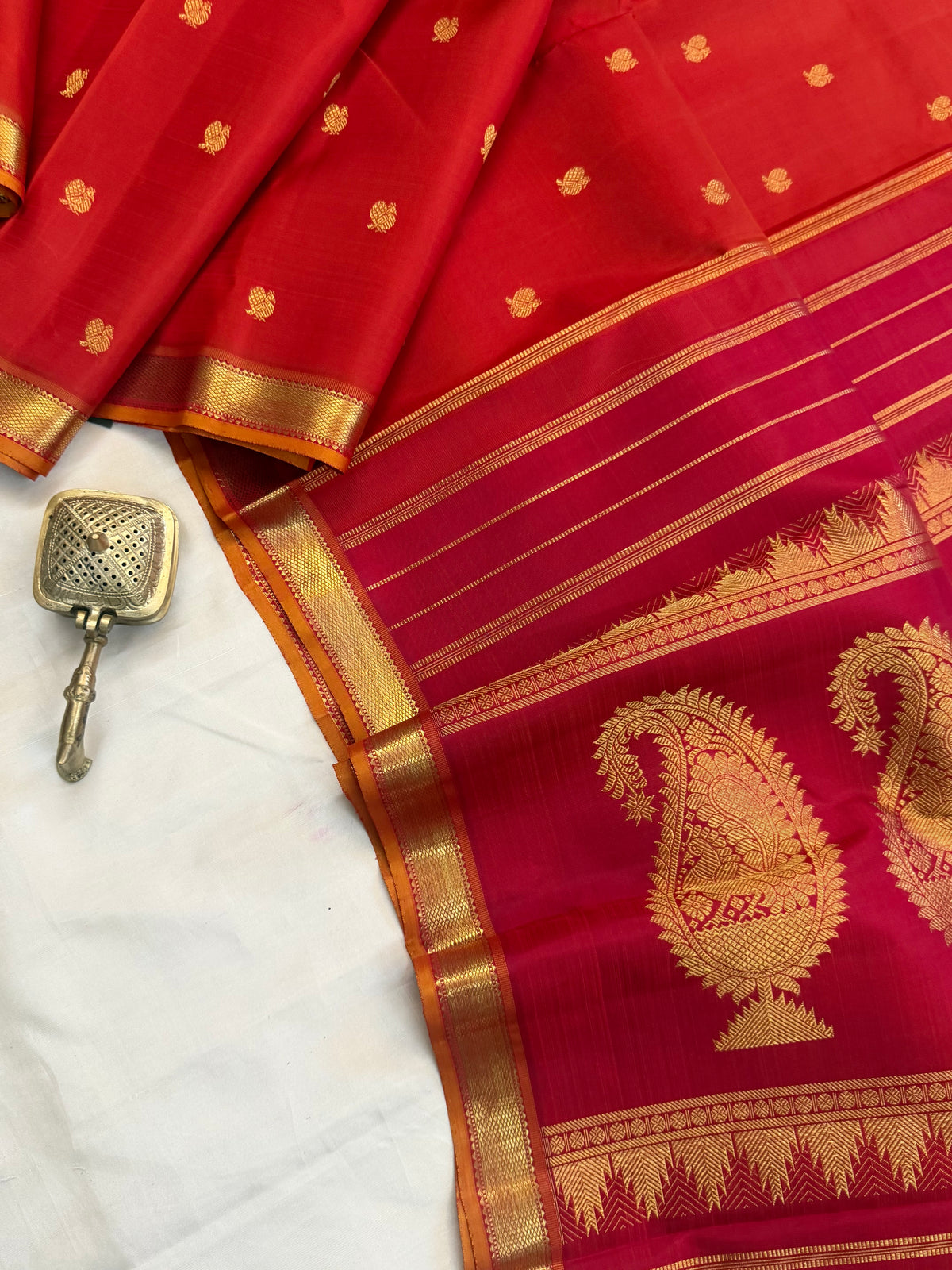 Rust small border / Silk Kanjipuram CLSA10557