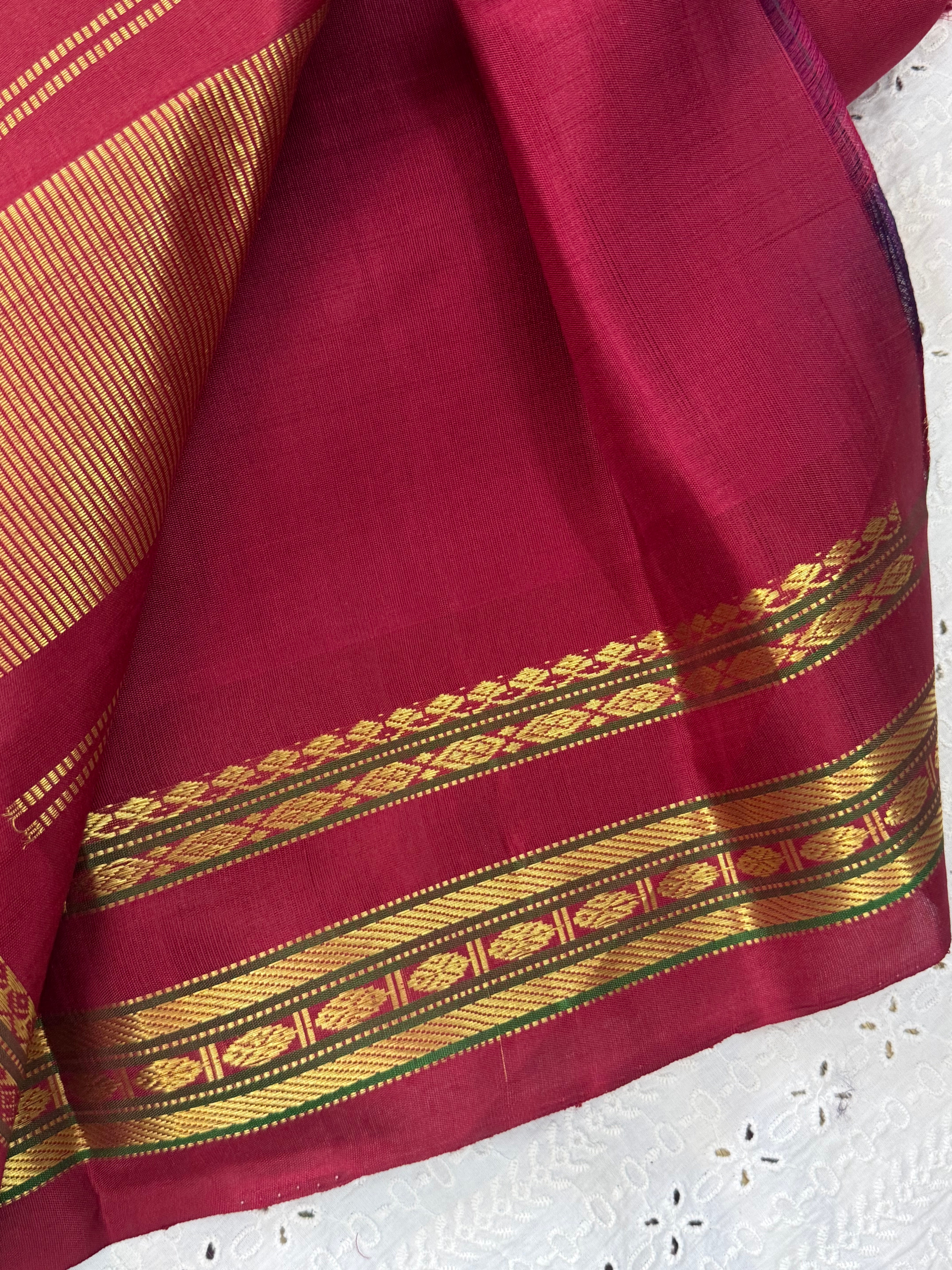 Deep purple kattam and Araku / Gadwal silk CL9289