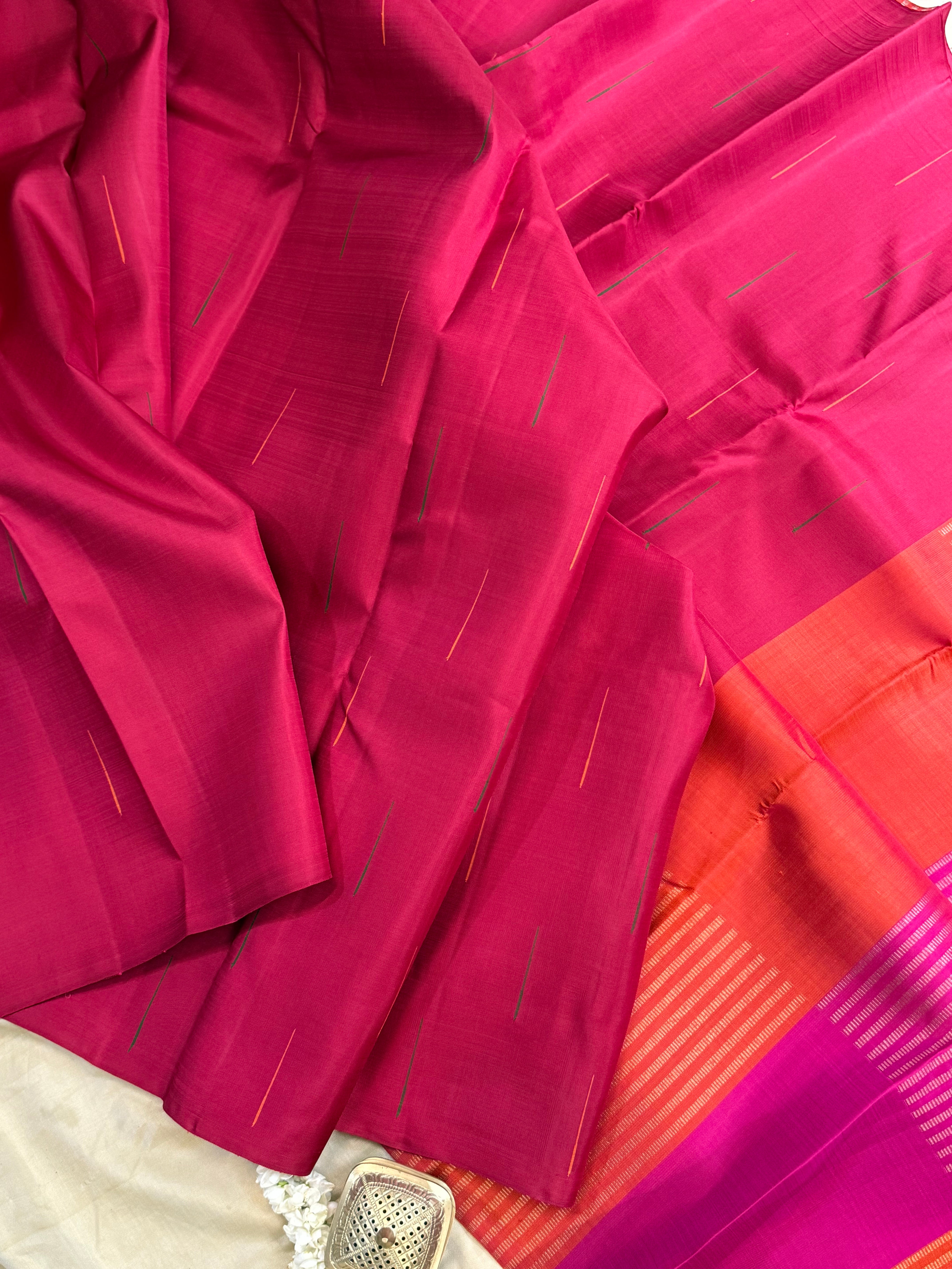 Pink malli moggu unique pallu/ Kanjipuram silk